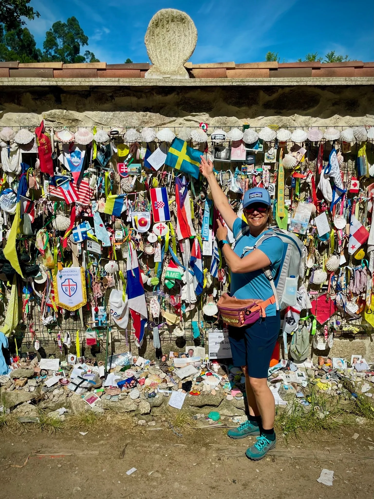 Woman walking the camino de santiago portuguese way