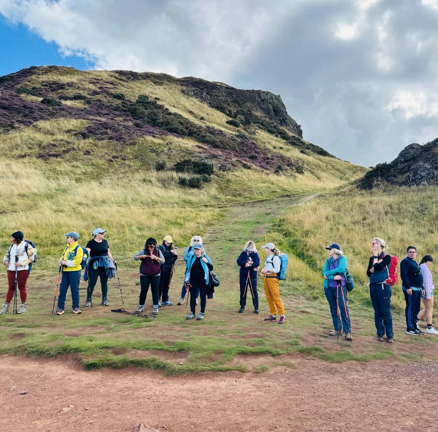 Group of women hiking in the Scottish Highlands