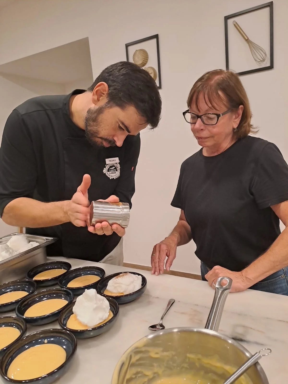 Solo female traveling taking a cooking class in Portugal