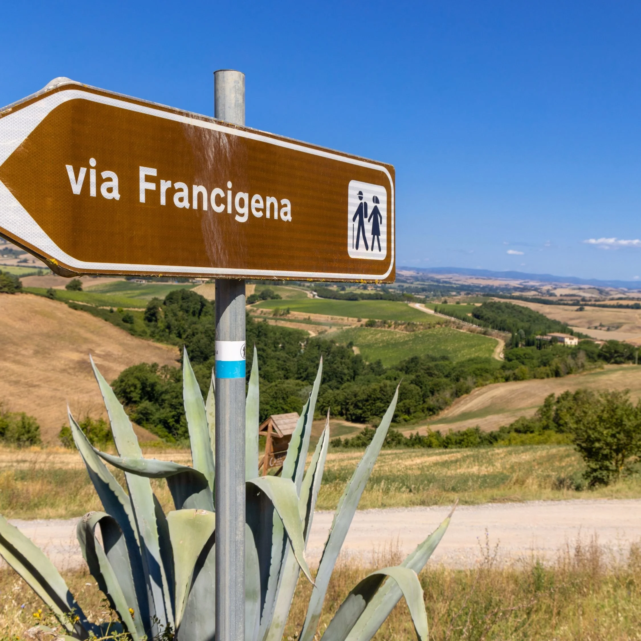 Via Francigena Route Marker in Italy