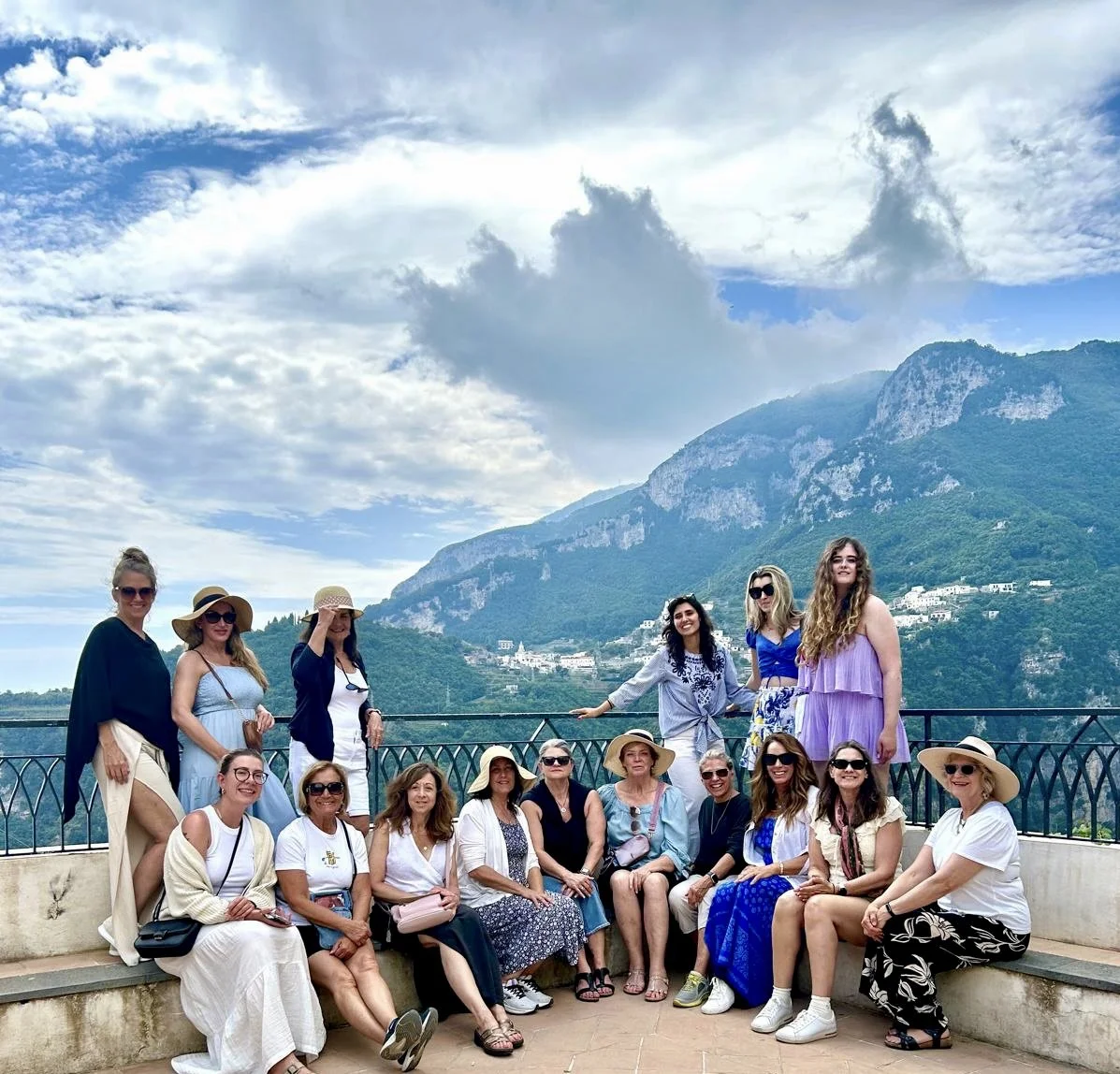 Group of women on a private group tour of the amalfi coast and islands in Italy