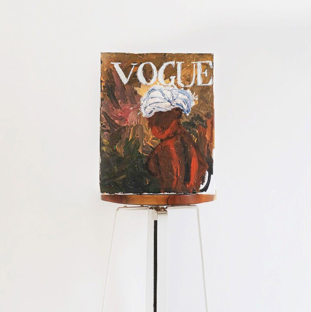 Vogue Afrique, acrylic, oil pastel and coal on conavas, 41 x 33 cm, 2019