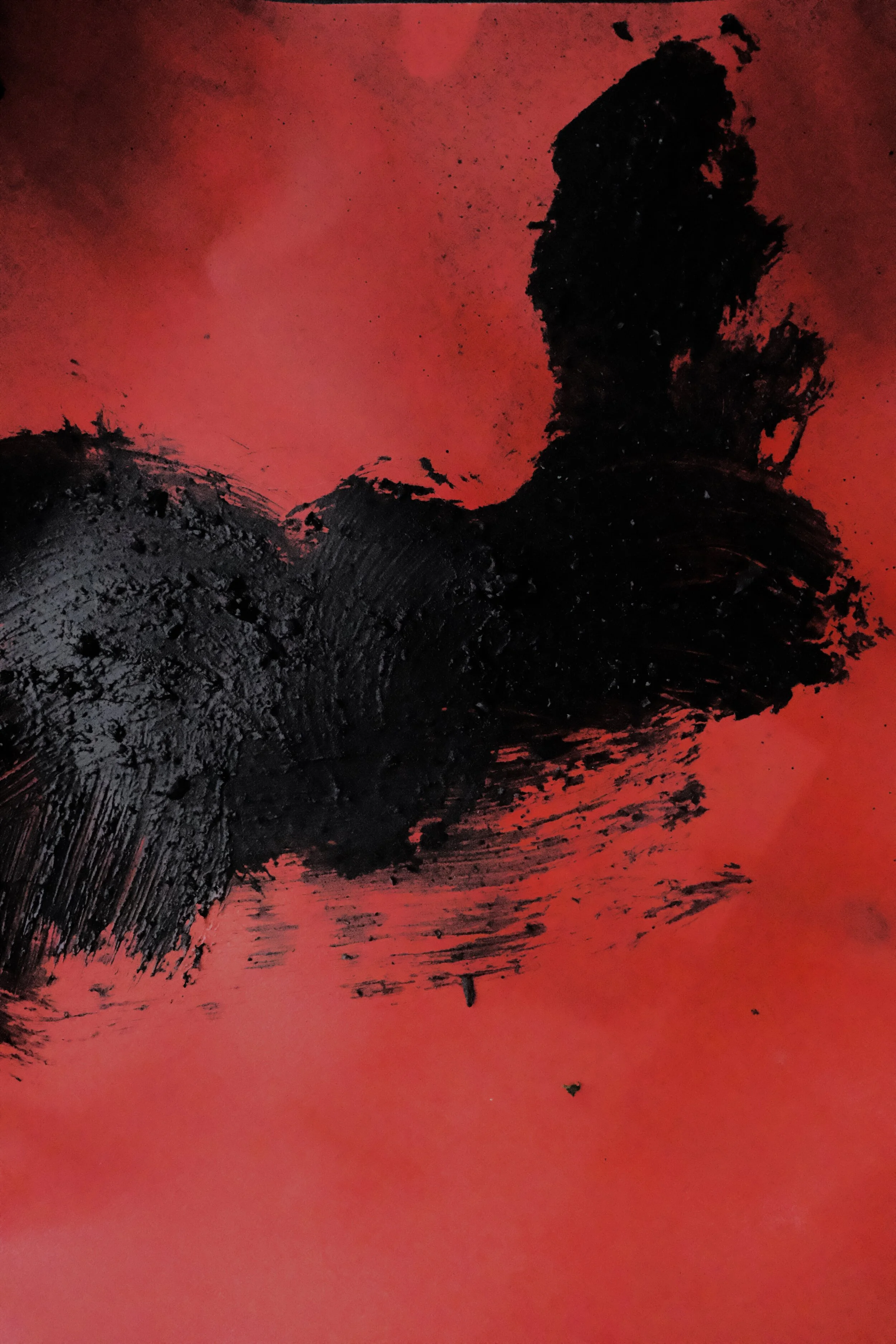 Diptych (2), The Mountain Stream, acrylic, acrylic spray, vinyl glue, charcoal on canvas, 2020