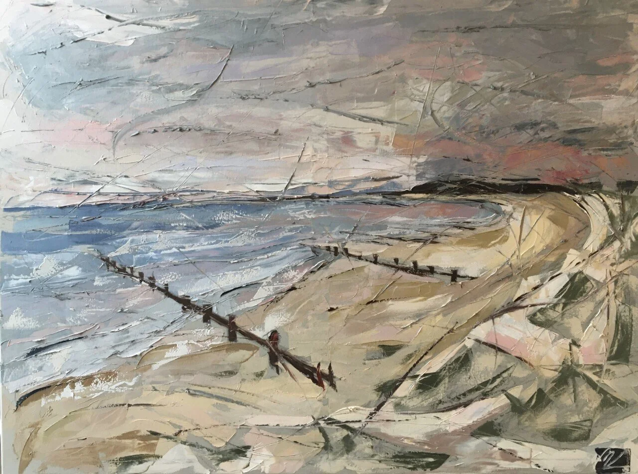 Beach Scene - oil on canvas 80cm x 100cm