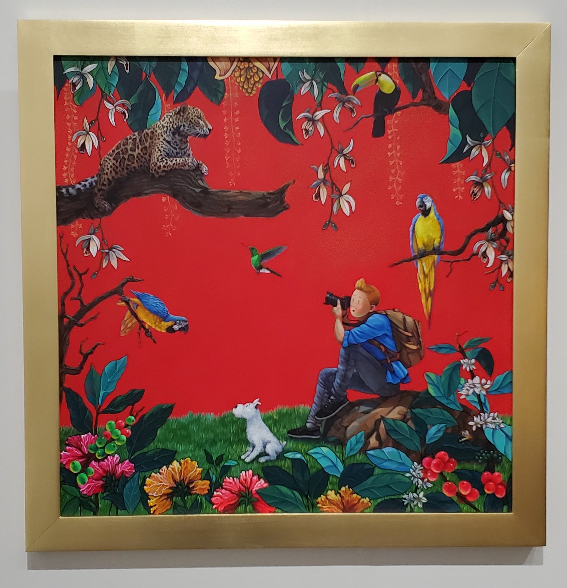 Galería Duque Arango. Gabriel Ortega, De la serie TinTin en el Tropico, 2023. Oil on canvas, 80 x 80cm.  Image: Irina Rothenberg.
