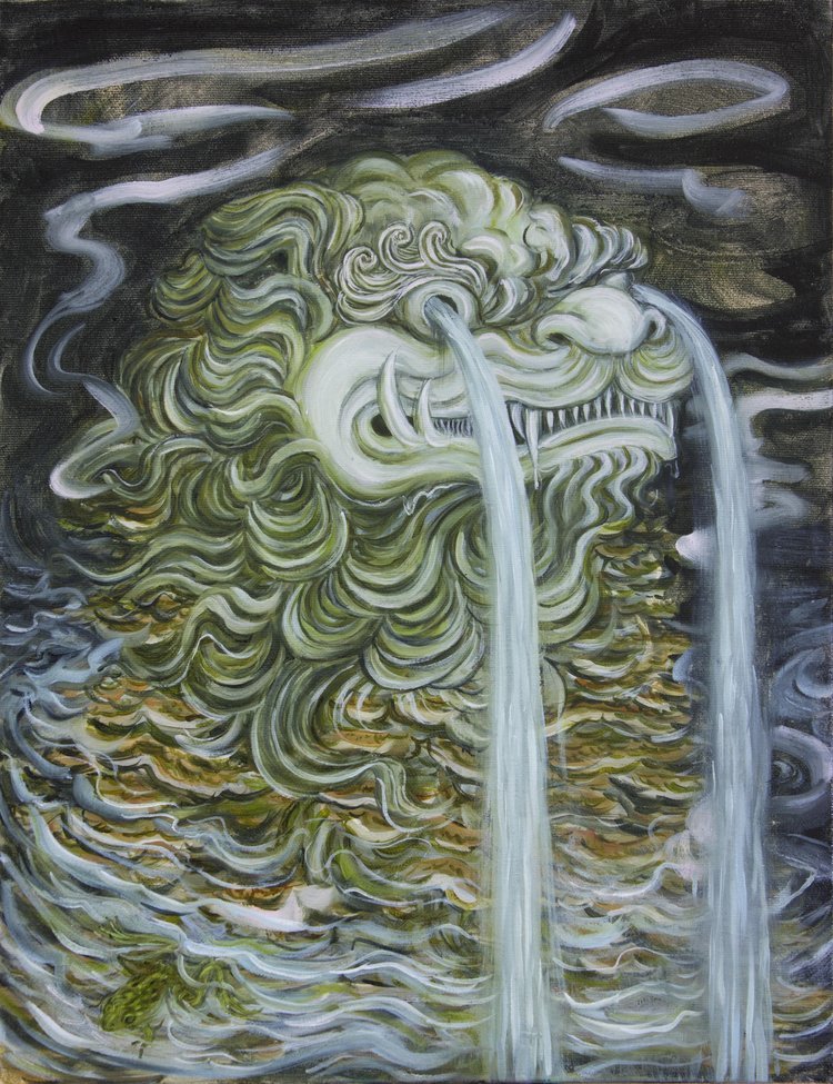 Flooded Fountain, 2023. Oil on canvas, 40 x 30 cm. Courtesy Gillian Jason Gallery.
