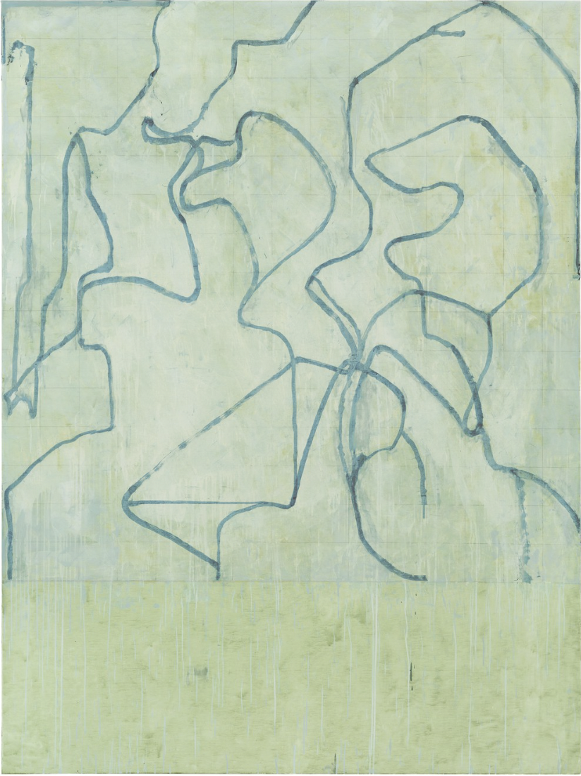 Brice Marden, Rivers, 2020-1. Oil and graphite on linen, 243.8 x 182.9cm. Courtesy Gagosian.