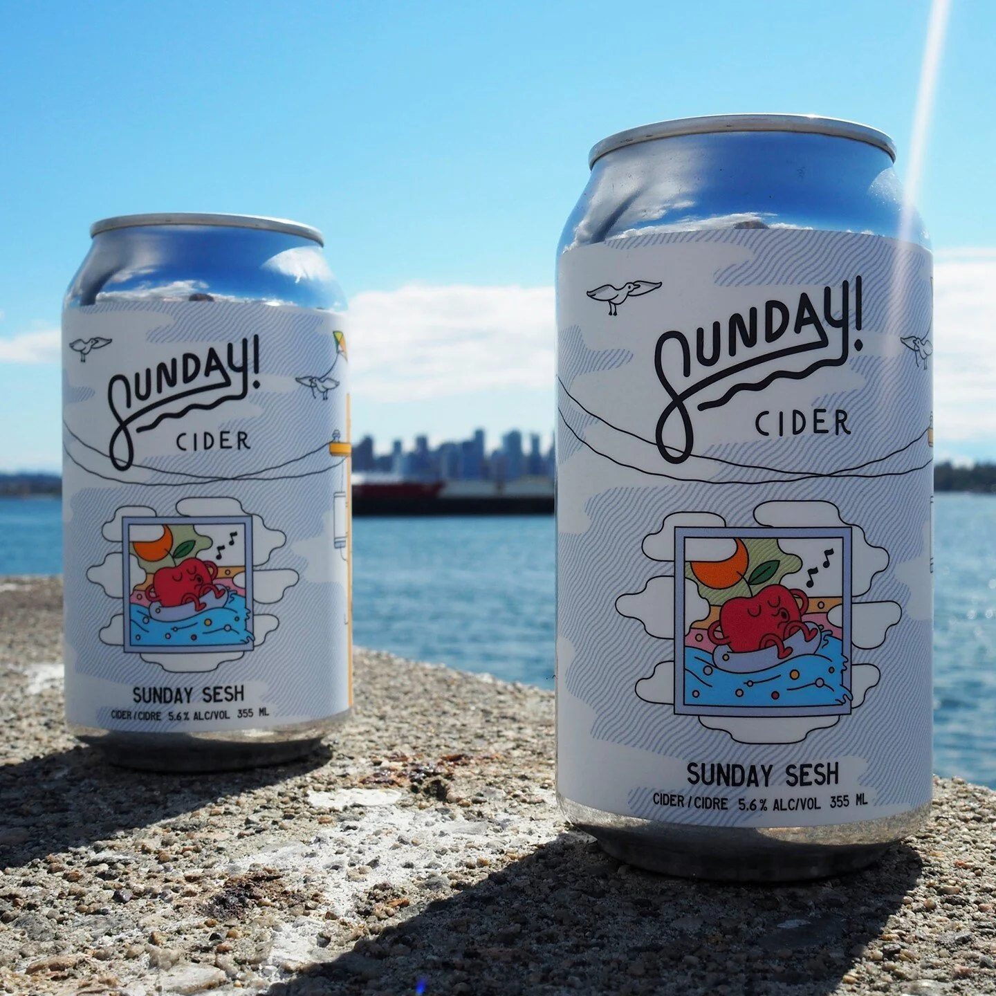 Sunday Cider, perfect for any day of the week! ☀️ 

@SundayCider is made in small batches on the beautiful Sunshine Coast from 100% fresh pressed BC apples. Their flagship cider, Sunday Sesh, is light, bright and easy like Sunday. Have you given it a