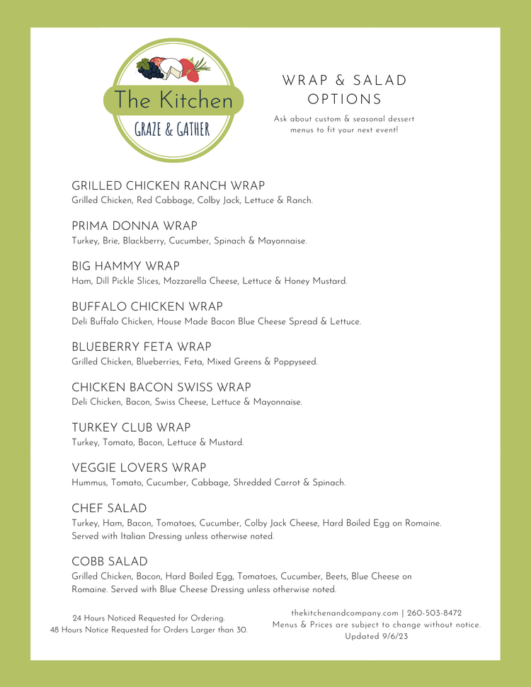 Sack & Boxed Lunch Menu — The Kitchen & Co.