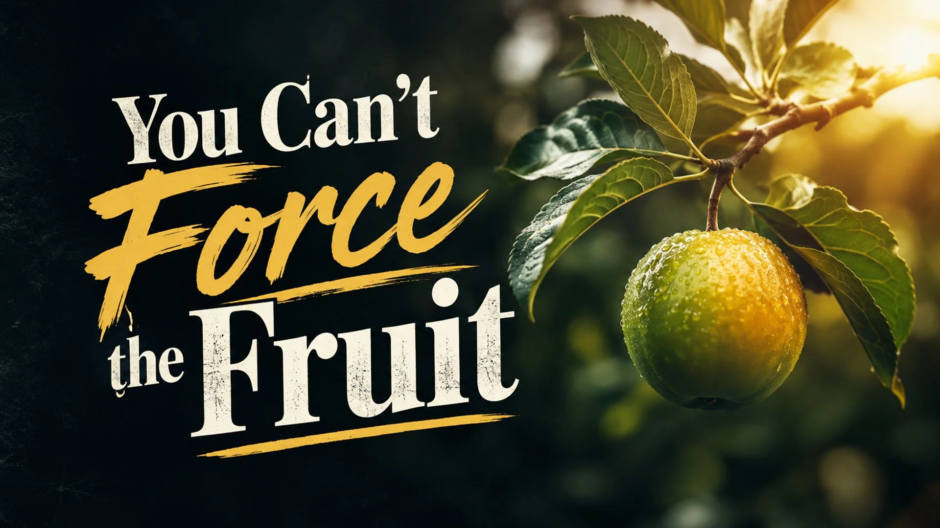You can’t force the fruit.