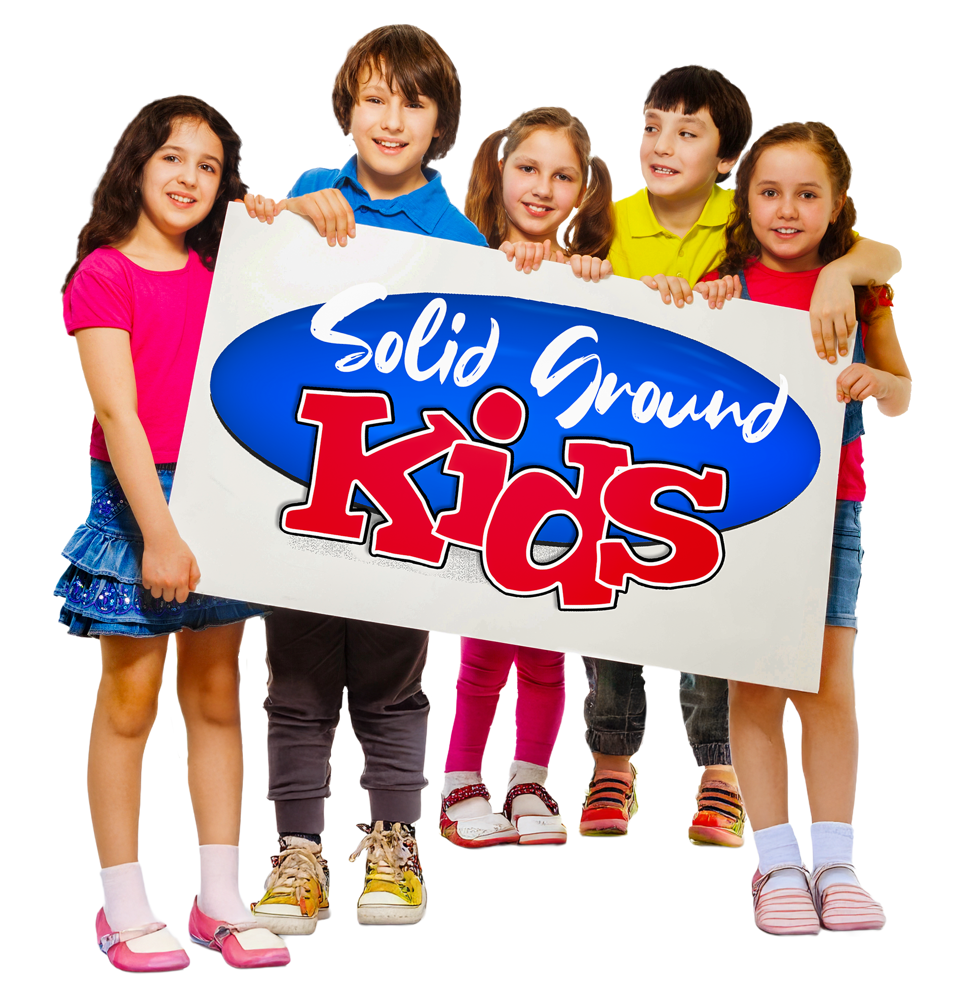 Group of kids with SG Kids Sign