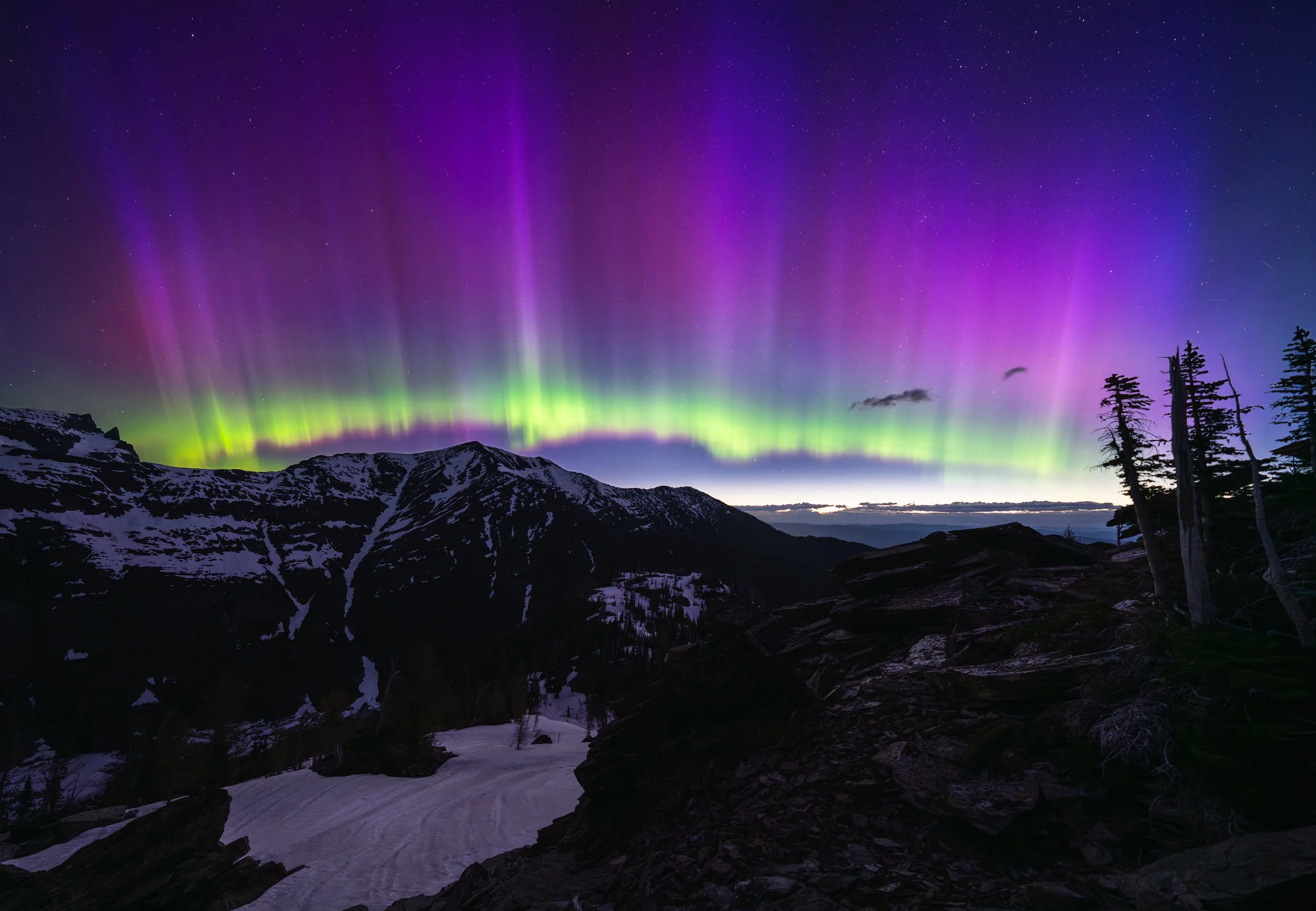 Aurora in Montana's Cabinet Mountains