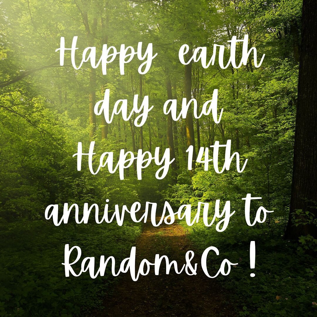 Happy Anniversary Random&amp;Co and Happy Earth day! 
🌍💚 Today and all weekend, we're celebrating not only the planet we call home, but also our anniversary! For 14 years, we've been committed to providing our community with sustainable fashion opt