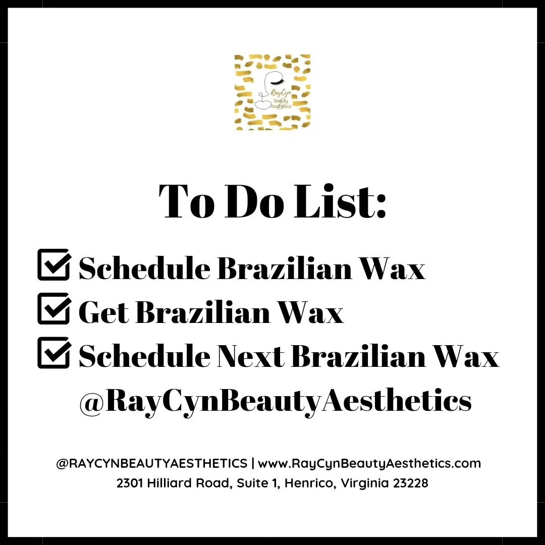 Your #EsthieSisNina may not post before and after photos of the coochie, coo but know @RayCynBeautyAesthetics we wax! May you throw away your razor 🪒 and your Brazilian wax to-do list be completed.

📅 Don't forget each and EVERY Tuesday is 'Take it