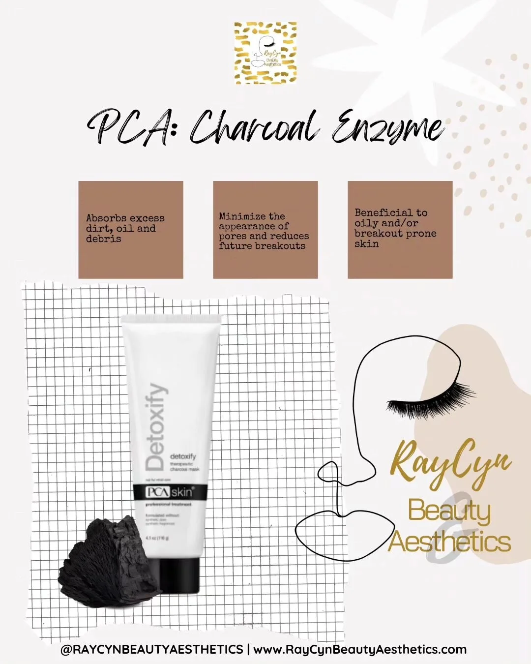PCA Therapeutic Charcoal Mask will leave your skin clear, and glowy. Experience the benefits of this detoxifying treatment during your next Signature Facial @RayCynBeautyAesthetics.

Don't forget about the 'Facial Friday' promotion. Schedule your app