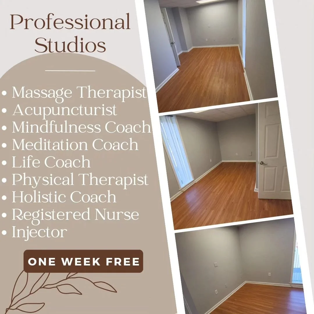 It's your time now! Time for you to go solo, make your own schedule, set your own professional tone.

Perfect environment for:
&bull; Massage Therapist
&bull; Acupuncturist
&bull; Mindfulness Meditation Coach
&bull; Life Coach
&bull; Physical Therapi