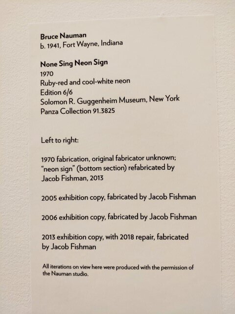  Wall label accompanying the installation. 
