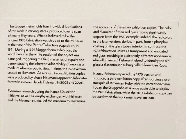 Wall text accompanying the installation.