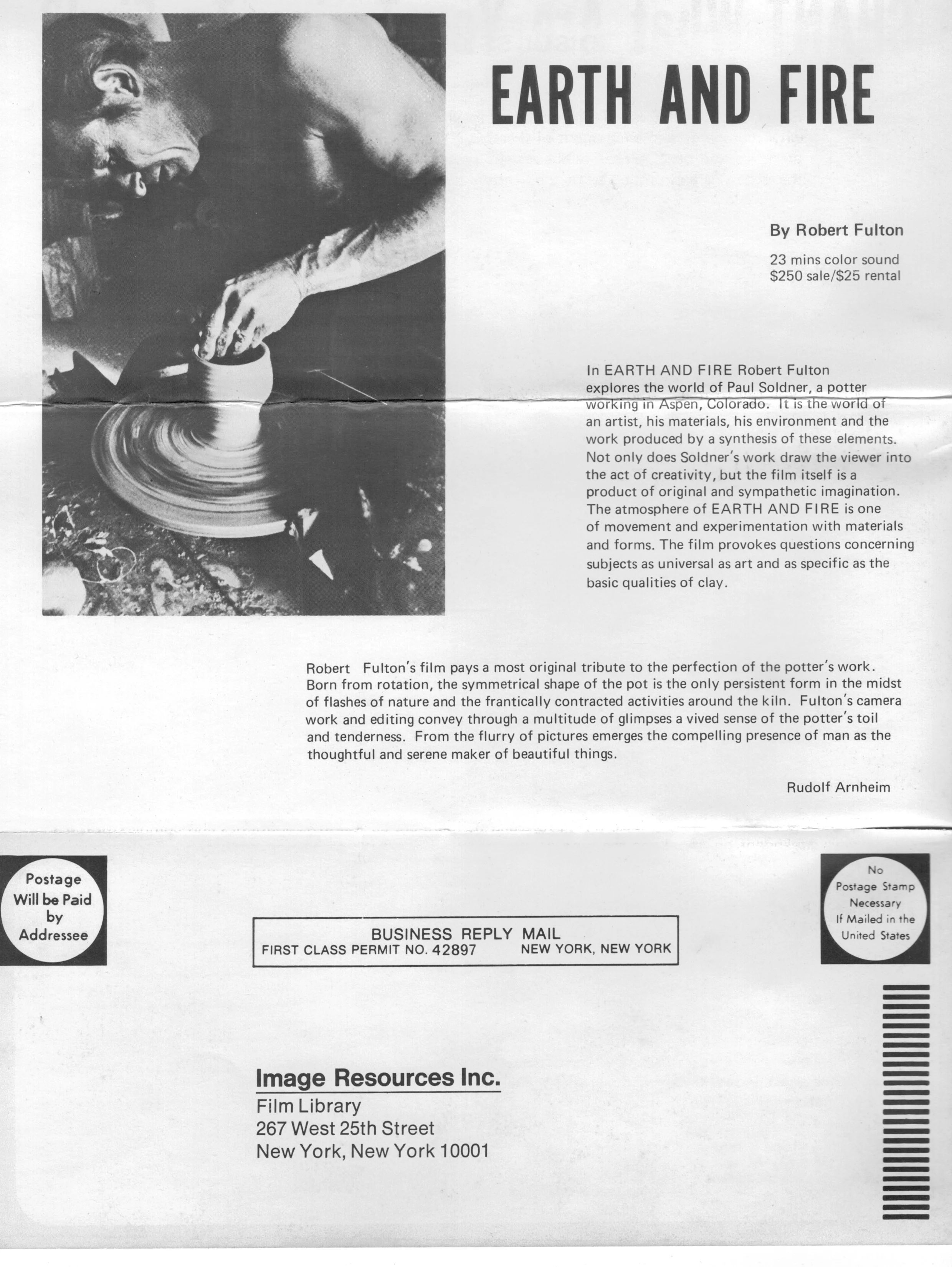 Promo Mailer for CHANT and SOLDNER CERAMICS