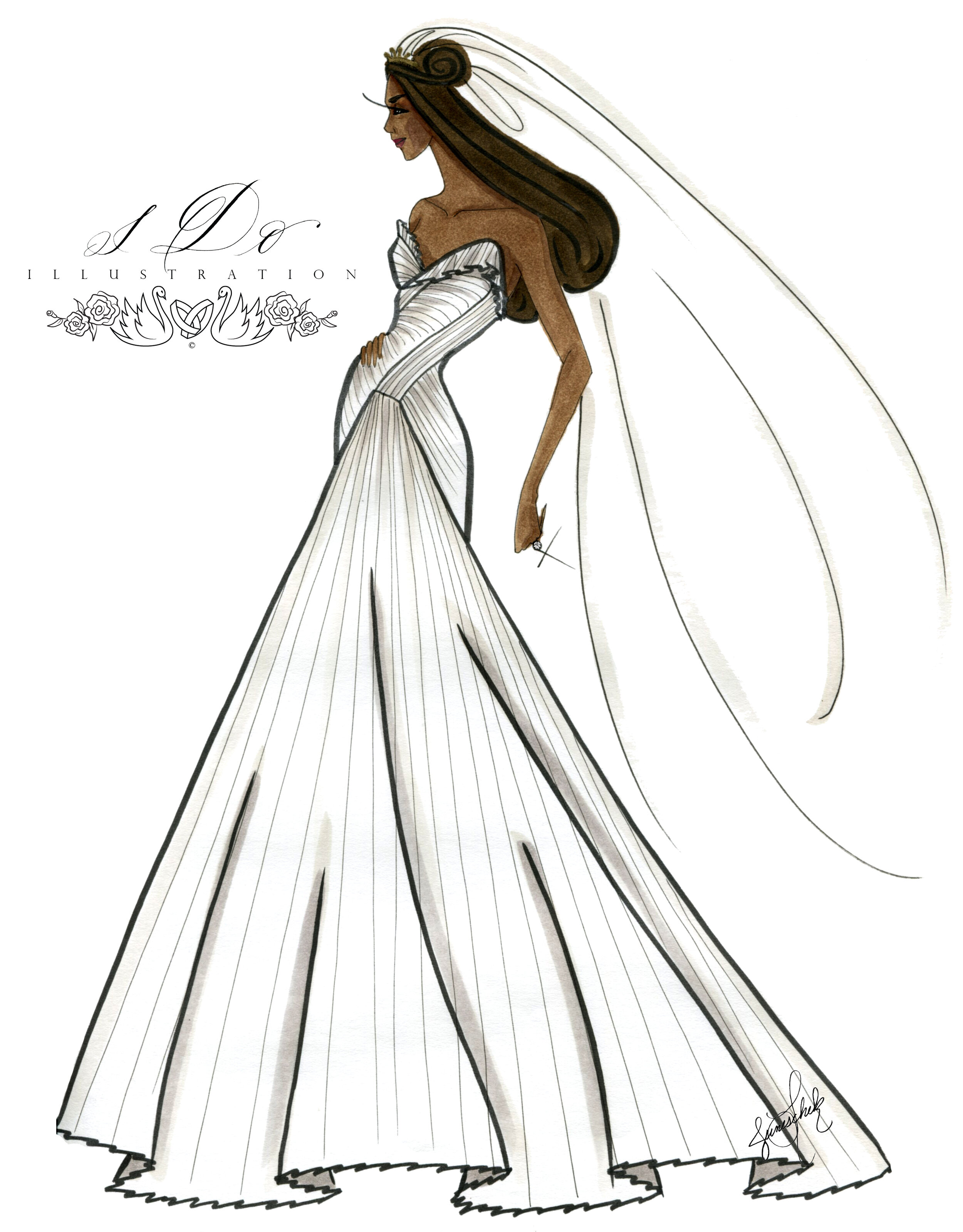 Dress Sketches Gallery - Wedding Dresses, Evening Prom Gowns - Lunss