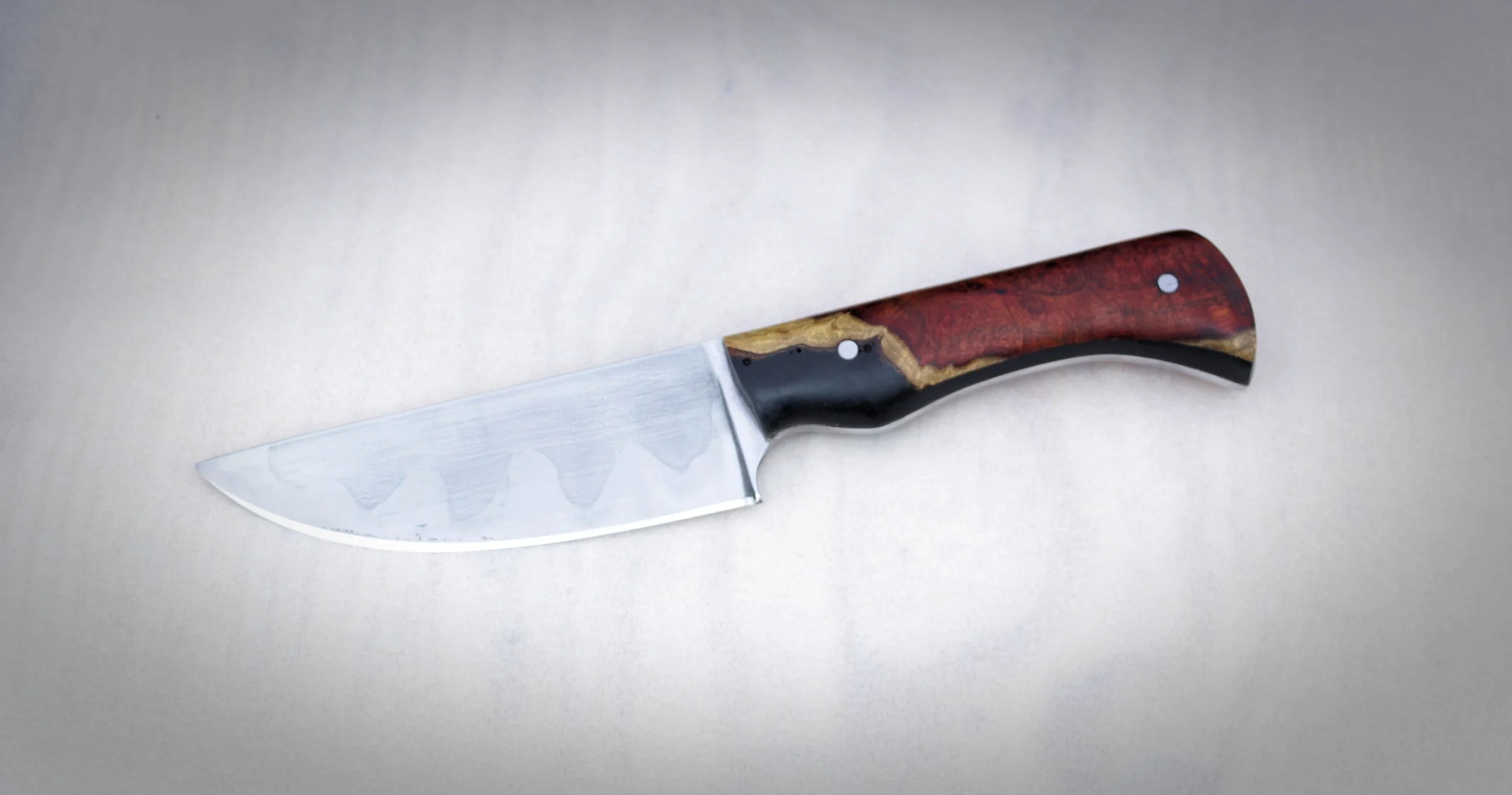 Hunter/EDC Knife – Hamon line Hunter, w/Bloodwood burl handle
