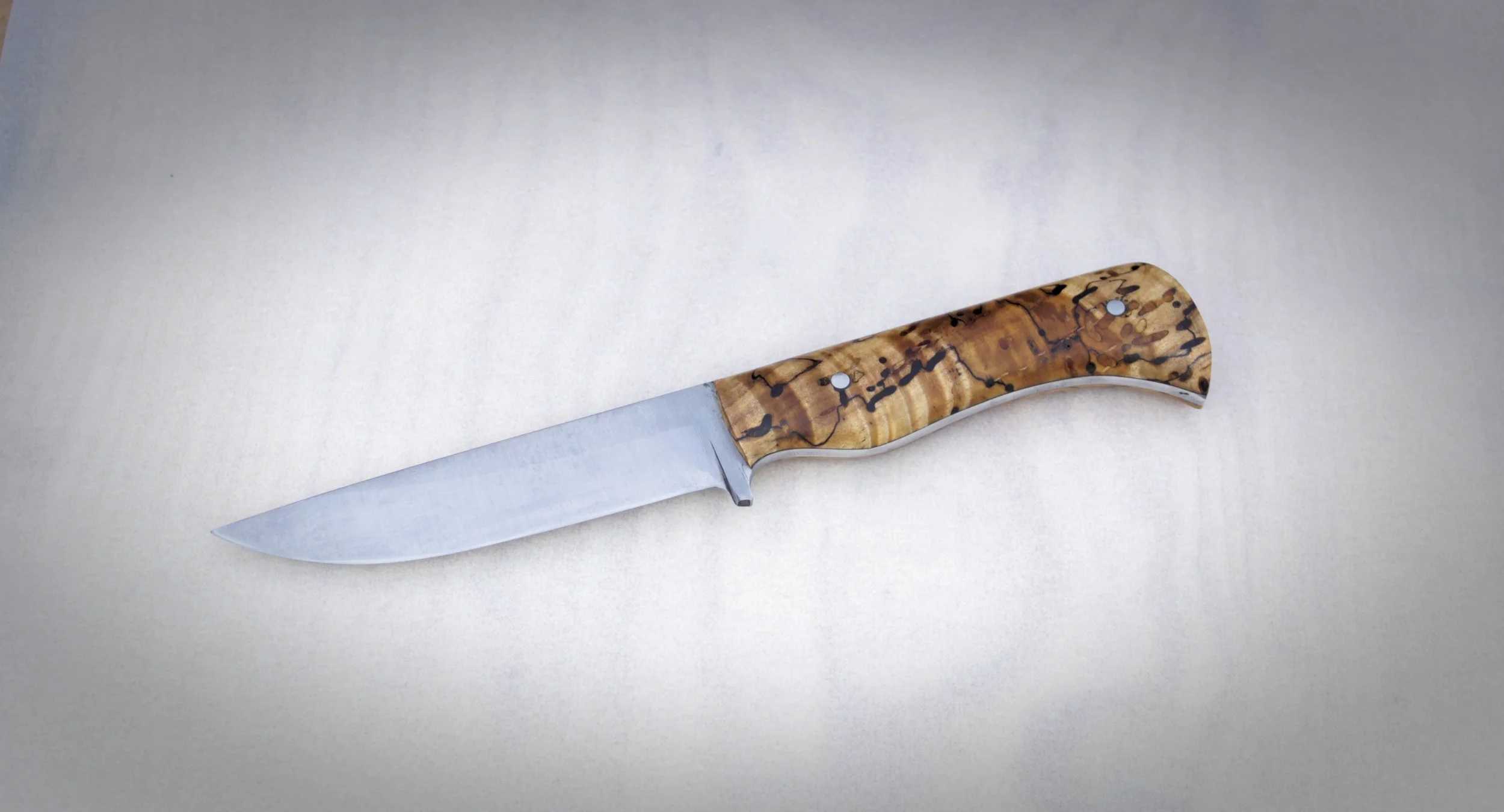 Hunter/EDC Knife – W-2 steel and blackline spalted maple handle