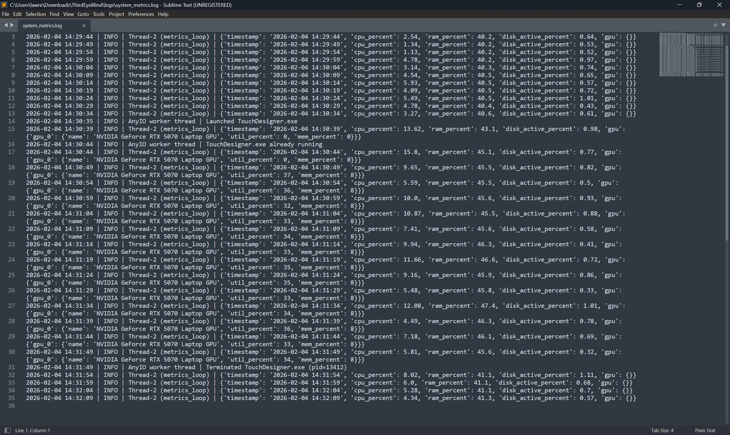 The log file format.