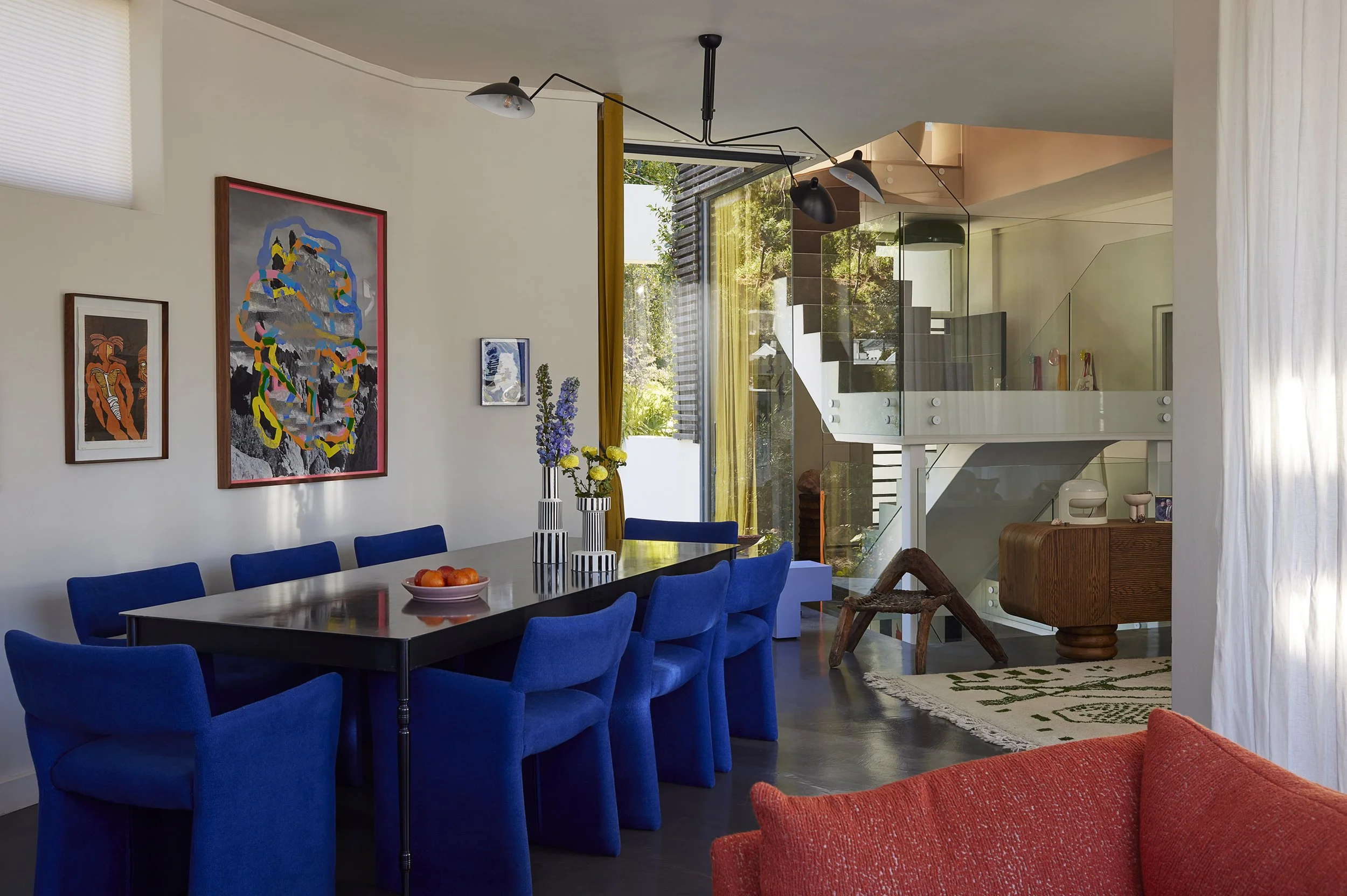 Each room is curated with vibrant hues inspired by his art collection and quirky collectibles, balancing exuberant colour with serene elements. The design captures the owner's unique personality, creating a space that excites and inspires.