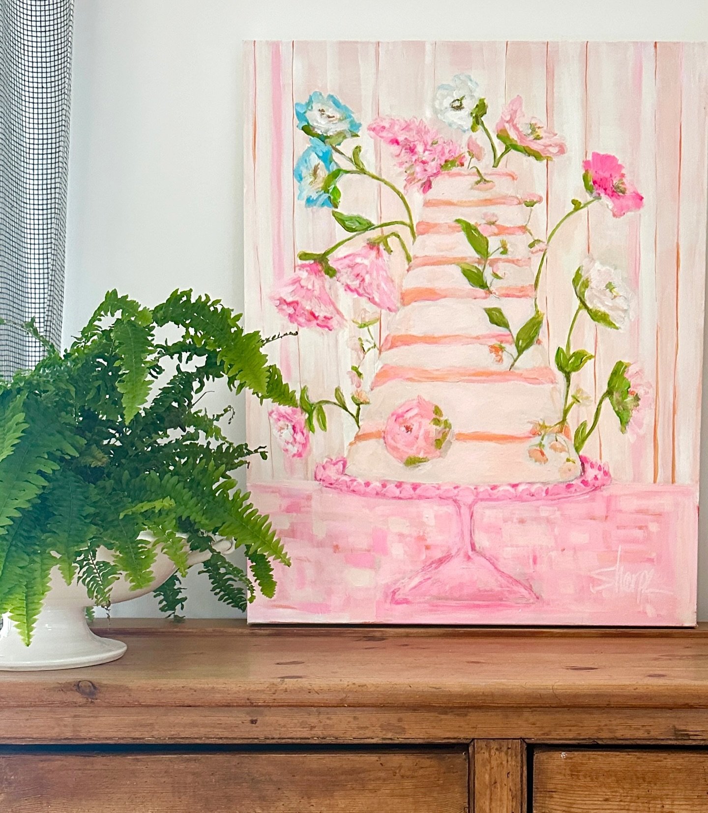 M e e t  F l o r a
🌸
Coming May 10
A limited series of six Blooming Cakes
24&rdquo; x 30&rdquo; original paintings on canvas

PS If you&rsquo;re local, you can get it in time for Mother&rsquo;s Day (dm me)

#cakeart #bloomingcake #weddingcakes #cake