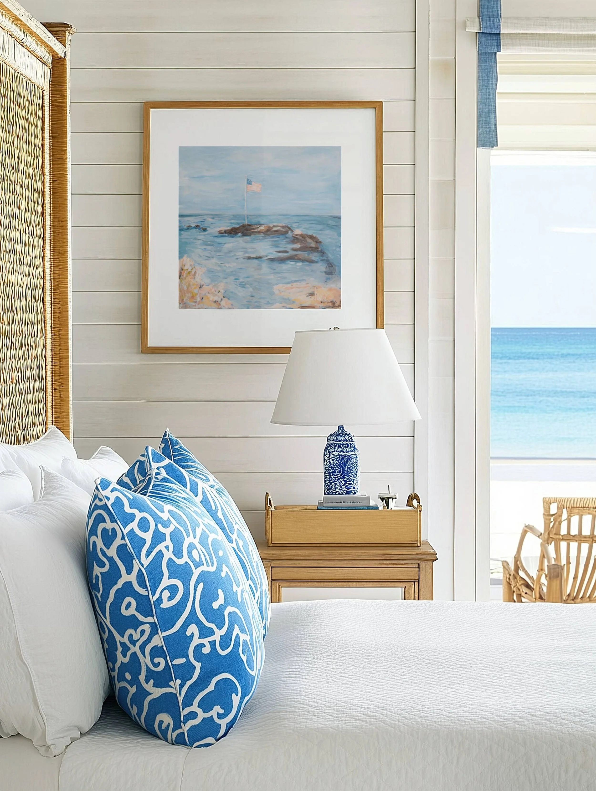 THE FLAG AT SHIPPAN BEDROOM WATER VIEW SQUARE MAT.jpg