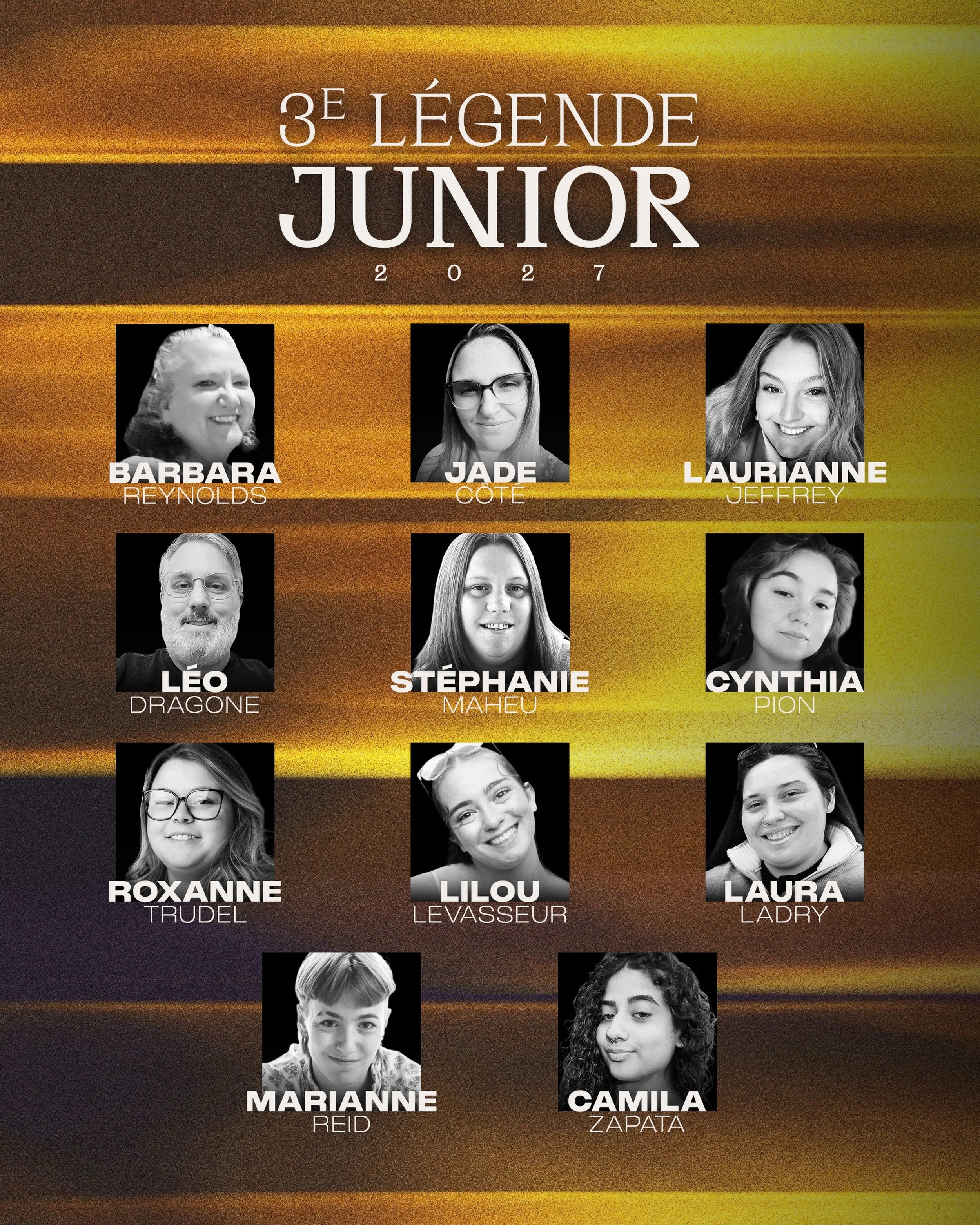 🌟 RENCONTREZ L&rsquo;&Eacute;QUIPE 🌟

Nous vous pr&eacute;sentons notre &eacute;quipe enseignante de 3e L&eacute;gende Junior 2027! Ce groupe d&eacute;vou&eacute; travaille fort pour pr&eacute;parer la prochaine saison et a tr&egrave;s h&acirc;te d