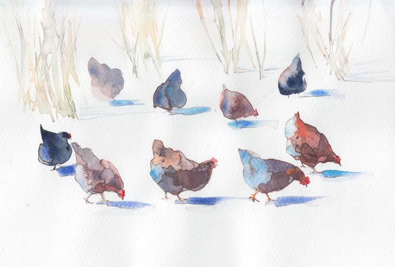 Nine Shadows On Snow.jpeg
