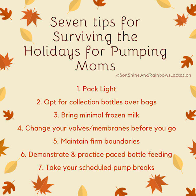 7 Tips For Surviving The Holidays For Pumping Moms Sonshine Rainbows Lactation