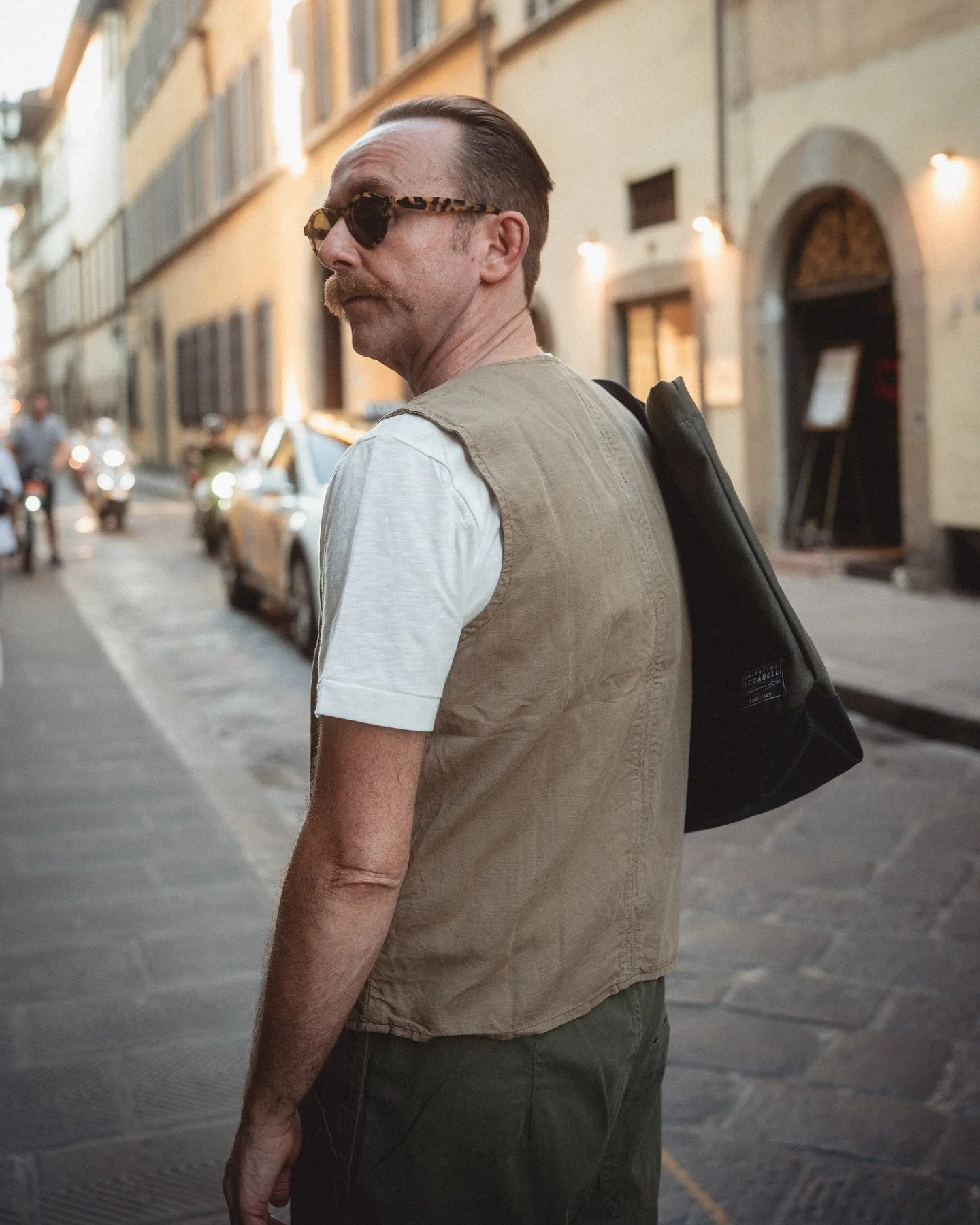 #looksgoodactstough 
Linen Portland Vest - 2 colours Tan(pictured) &amp; Olive Drab - Sizes S - 3XL 
Linen 57% Cotton 43% blend for a soft fabric with great hang and easy care
Corozo Nut Buttons- 100% natural 
Perfect for layering 

Military Style &a
