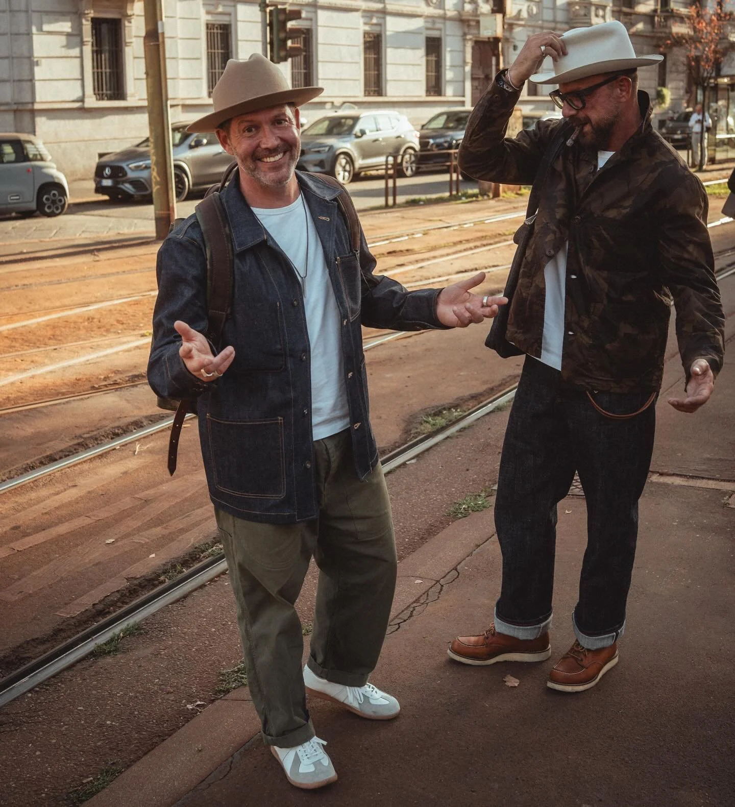 #looksgoodactstough 
13oz Camouflage Herringbone Twill Waxed Cotton (Halley Stevensons) Chore Coat
- Corozo Nut Buttons 
- Organic Cotton lining
- Made in UK

15oz Japanese Selvedge Denim (Nehon Menpu) Chore Coat - In stock
- YKK Antique Brass Donut 