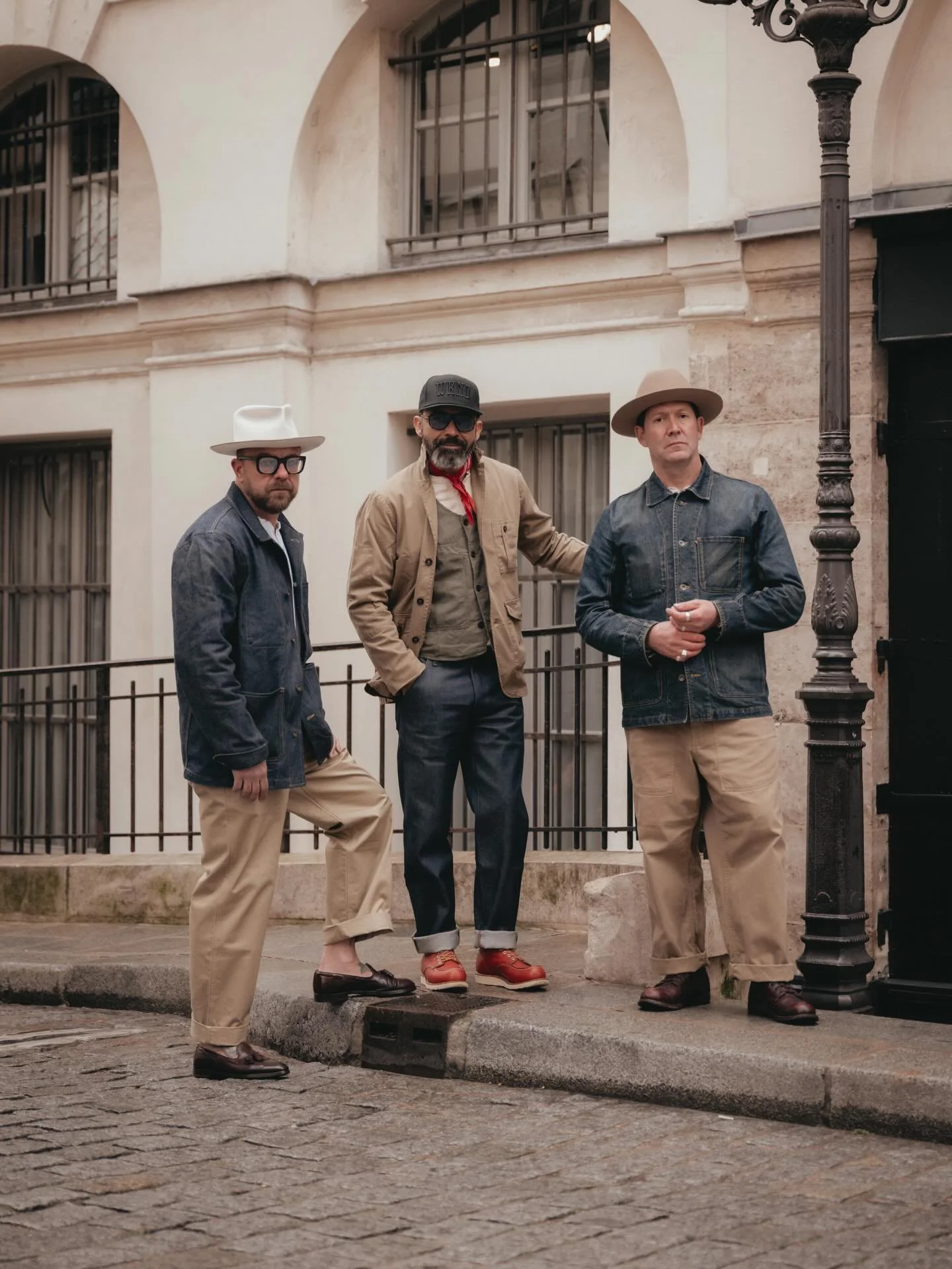 Jardin de Palais Royal 
_ 15oz Japanese Selvedge Chore Coat - Raw
_ 15oz Japanese Selvedge Chore Coat - Wash
_ HBT Battle Dress Blazer&ndash; Khaki
_ 1940s US Army Officers Chinos
_ 13.5oz Italian Selvedge Loose Fit Taper &ndash; RAW
_ Swiss Army in 