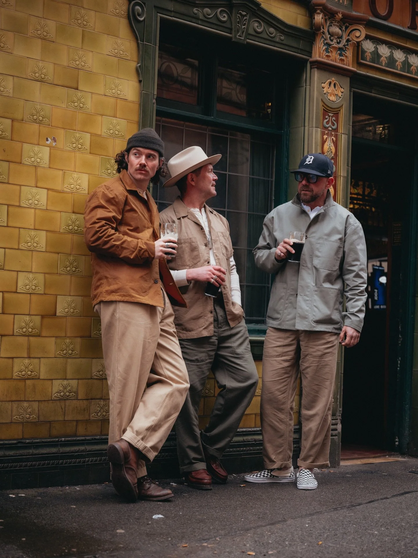 Manchester libations ✊ Spring Summer kit available now &amp; more in May - Join our newsletter ⬆️ in profile to be first ✌️
@willhalbert 
@raffaelecavicchi 
@d_watso 📸 
@dobrevalex 🎥 
@biancafredianibianca 🪮 
Military Style &amp; Workwear Inspired