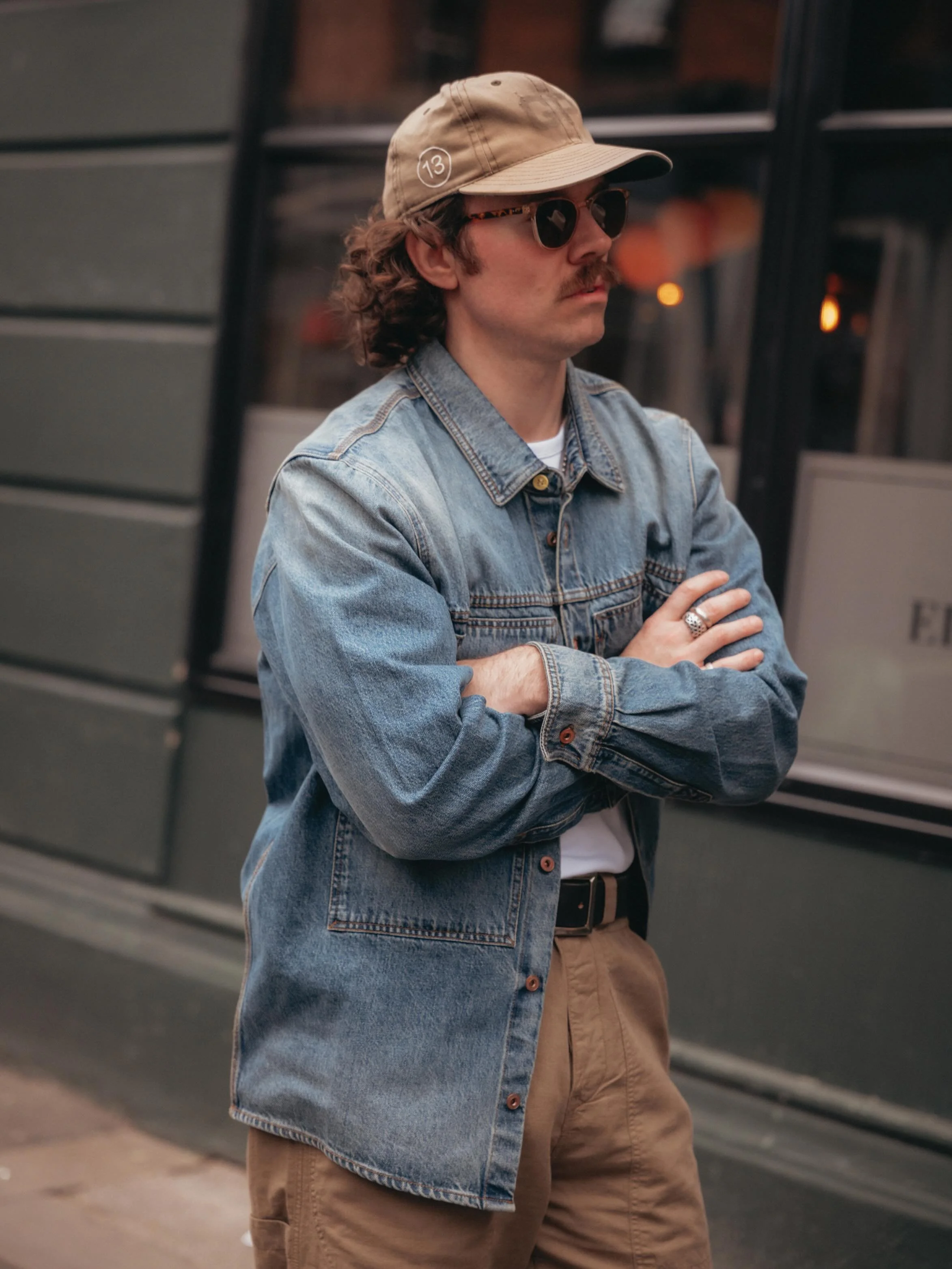 Summer in the city, when you need some cool layers and something more for the unexpected.

&ndash; CCC Portland Denim Fatigue Over-shirt
&ndash; Swiss Army Fatigue Pants in Linen / Cotton
&ndash; Supima Cotton tee

Military Style &amp; Workwear Inspi