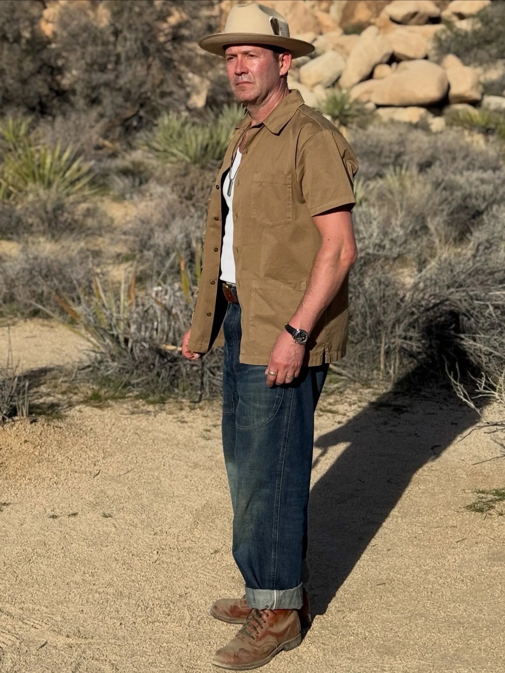RESTOCK - Selling out fast with our wait-listers getting first refusal this morning, now it&rsquo;s your turn 💙🤘
Swiss Army Fatigues in Denim
#looksgoodactstough 
4 Pocket 100% Poplin Jungle  Shirt
3 Colours - Khaki, Olive Green &amp; Olive Drab 
S