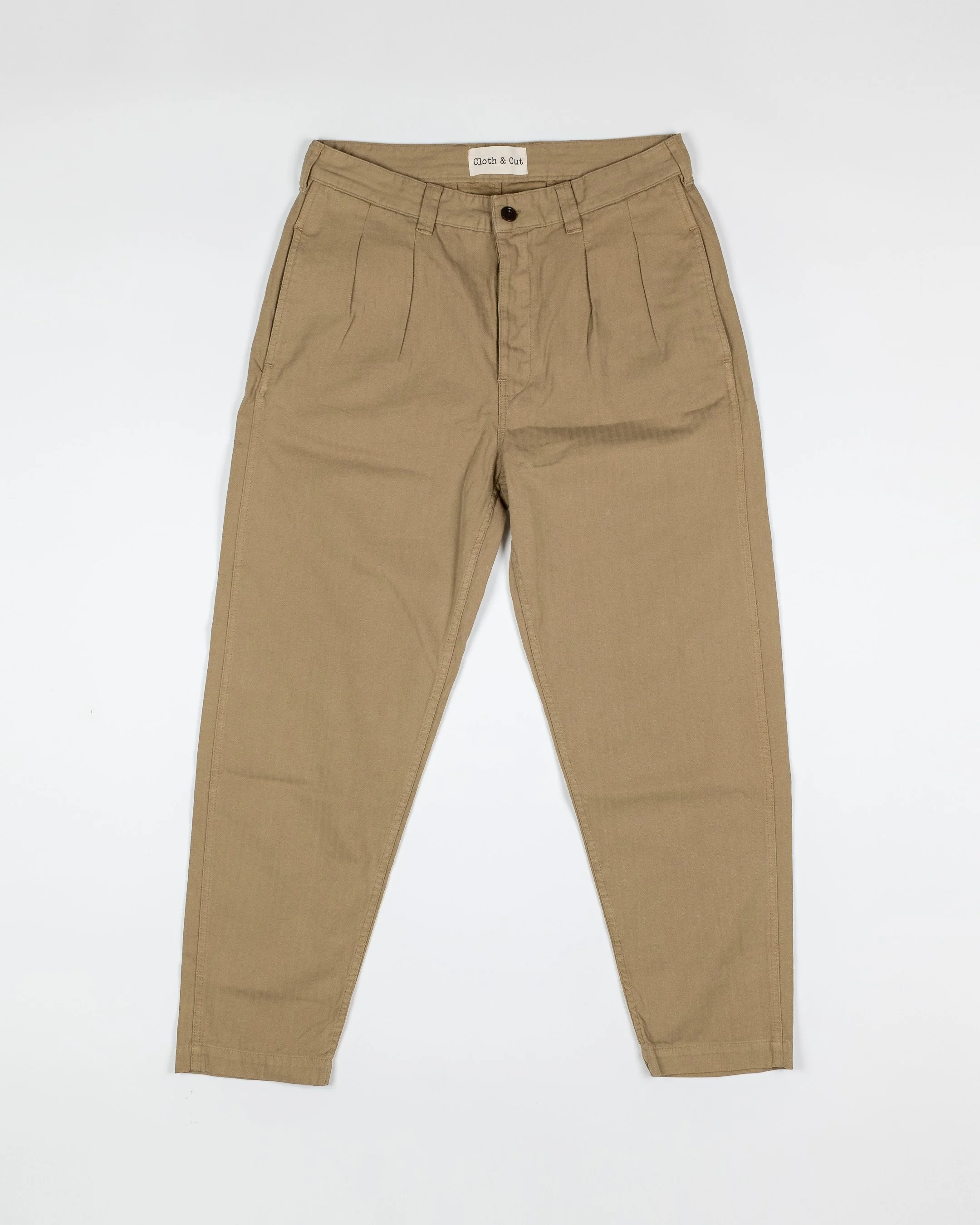 The Chino Fatigue HBT Taper Pleat  - Olive Drab, Navy, Khaki  & Desert Oasis