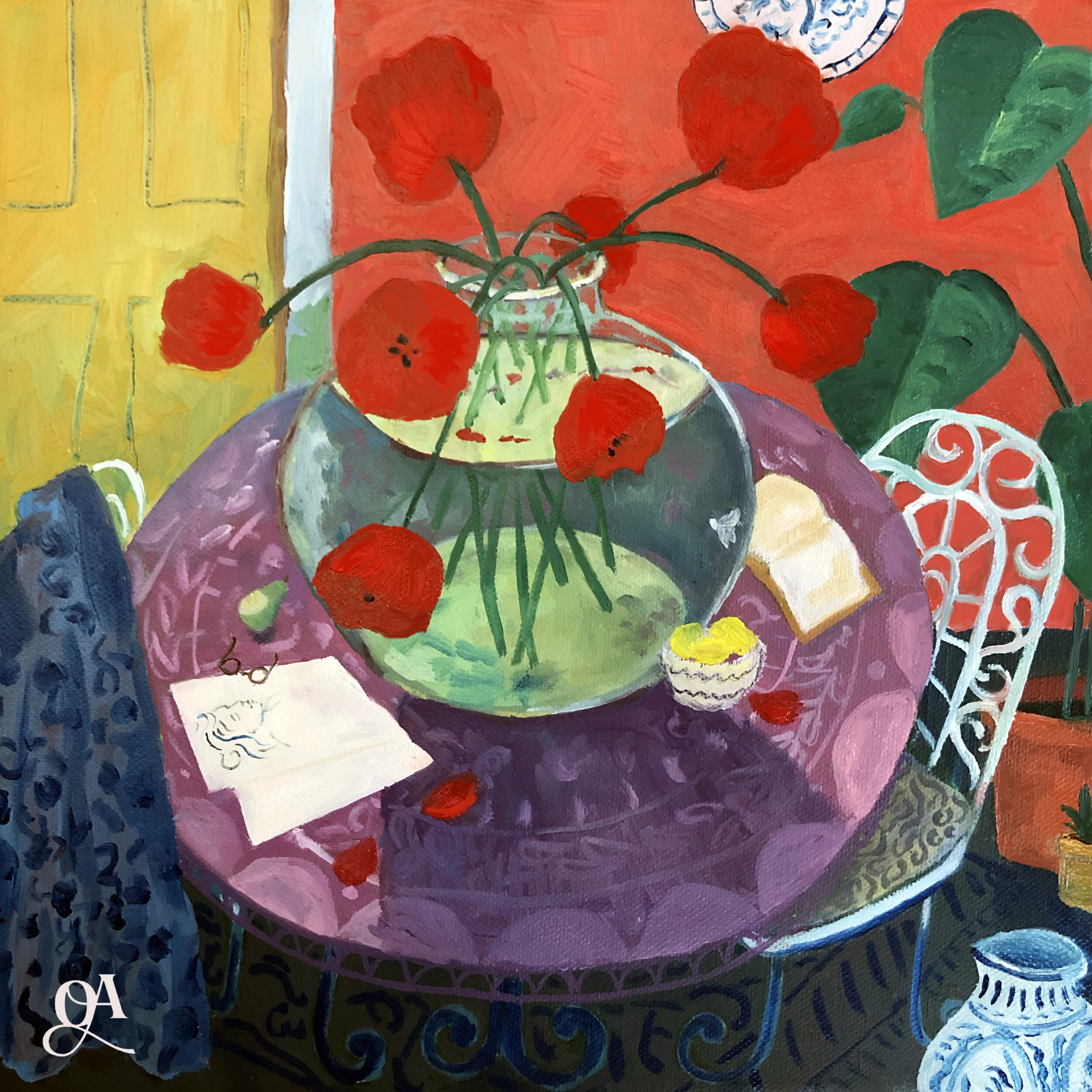 As part of the auction we have created a piece especially for this event inspired by Charleston House called ‘Poppies and a Pear’. Painted by Hattie and printed onto a silk scarf 90cm x 90cm we hope this will really help the auction, along with 165 other artworks that have been donated. The auction opens on&nbsp;1 June 2020&nbsp;on Emily’s&nbsp; Instagram account &nbsp;and bids will close at&nbsp;4pm (BST)&nbsp;on&nbsp;20 June 2020.&nbsp;Artists including Teena Vallerine, John Derian, Angie Lewin, Luke Edward Hall, Claudia Rankin, Alice Pattullo, Rory Hutton and many more have generously contributed artworks.&nbsp;  From&nbsp;1 June 2020, Emily will post each of the 165 artworks on her Instagram account with the lot number, artist bio, medium, size, postage costs and reserve (if applicable).&nbsp;  To place a bid, simply write the amount you would like to bid in £s as a comment on the Instagram post of the artwork. The final bids will be at&nbsp;4pm (BST)&nbsp;on&nbsp;20 June 2020.&nbsp;The winning bidder for each artwork will be contacted by Emily on Instagram and will be put in touch with the artist to pay any shipping costs.&nbsp;  The winning bidder will then need to pay for their artwork(s) by making a payment to Charleston’s&nbsp; Emergency Appeal &nbsp;and sending a receipt to the artist. Please do not opt to add Gift Aid to your payment as Charleston is not able to claim Gift Aid on auction sales.&nbsp;  Once the artist has received the shipping costs and the receipt they will send the artwork to the winning bidder.&nbsp;   You can also donate any amount you’d like here.