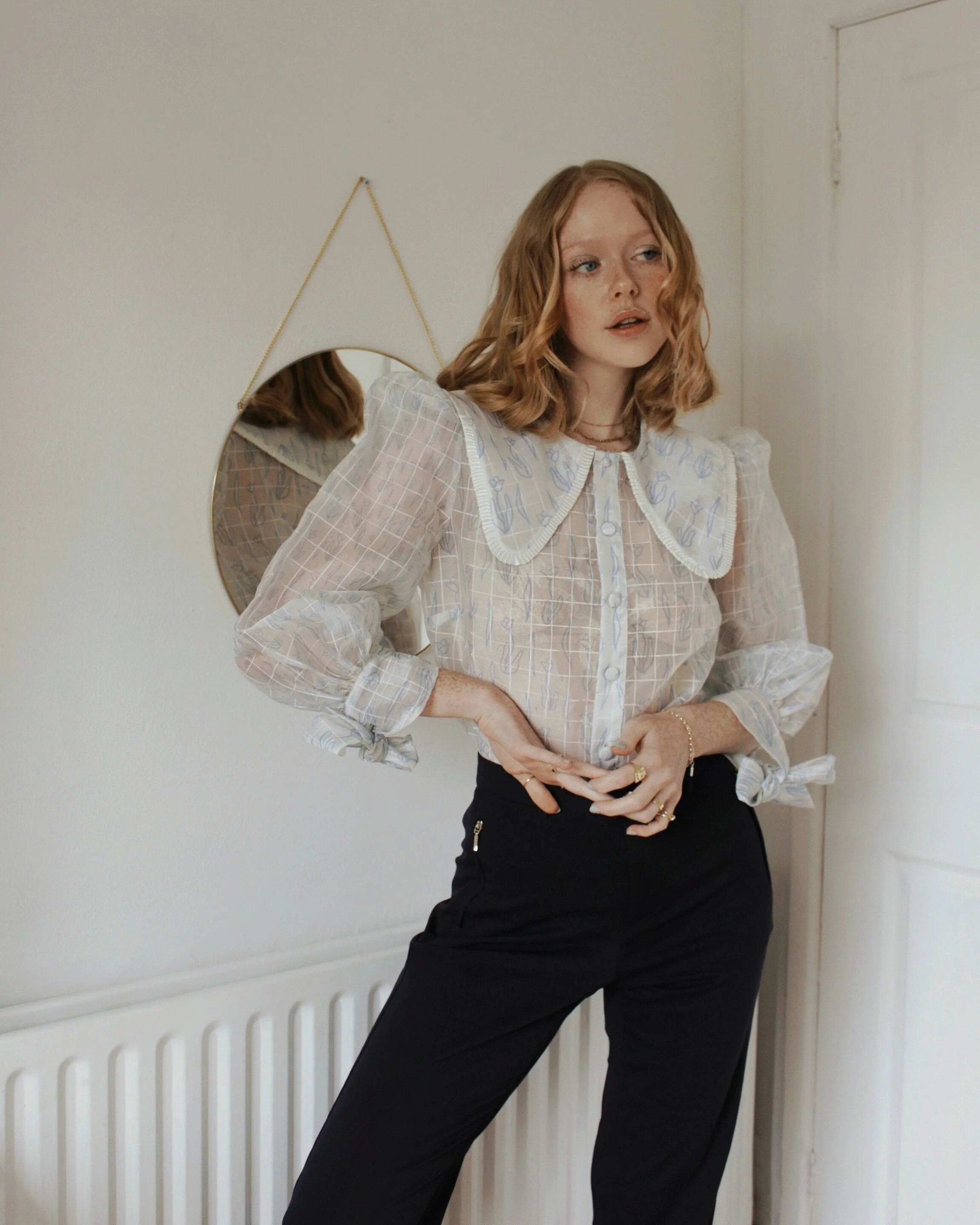 What is your most loved Olivia Annabelle piece?&nbsp;   My favourite OA piece is definitely the  Clive Tulip Blouse  – I love the statement collar and puffed sleeve detail – it’s so so beautiful!   What is your style aesthetic?   My style is quite minimal. I love neutral pieces, but I love things that have a bit of ‘extra’ to them too. I love smart trousers with wide exaggerated legs, or blouses that have ruching or sleeve details. I like a classic style but with a modern twist.   What trends are you loving right now?   My favourite trend at the moment is definitely statement collars. I love seeing shirts with large pointed collars and blouses with embroidered necklines. I’m also really loving organza-everything too!