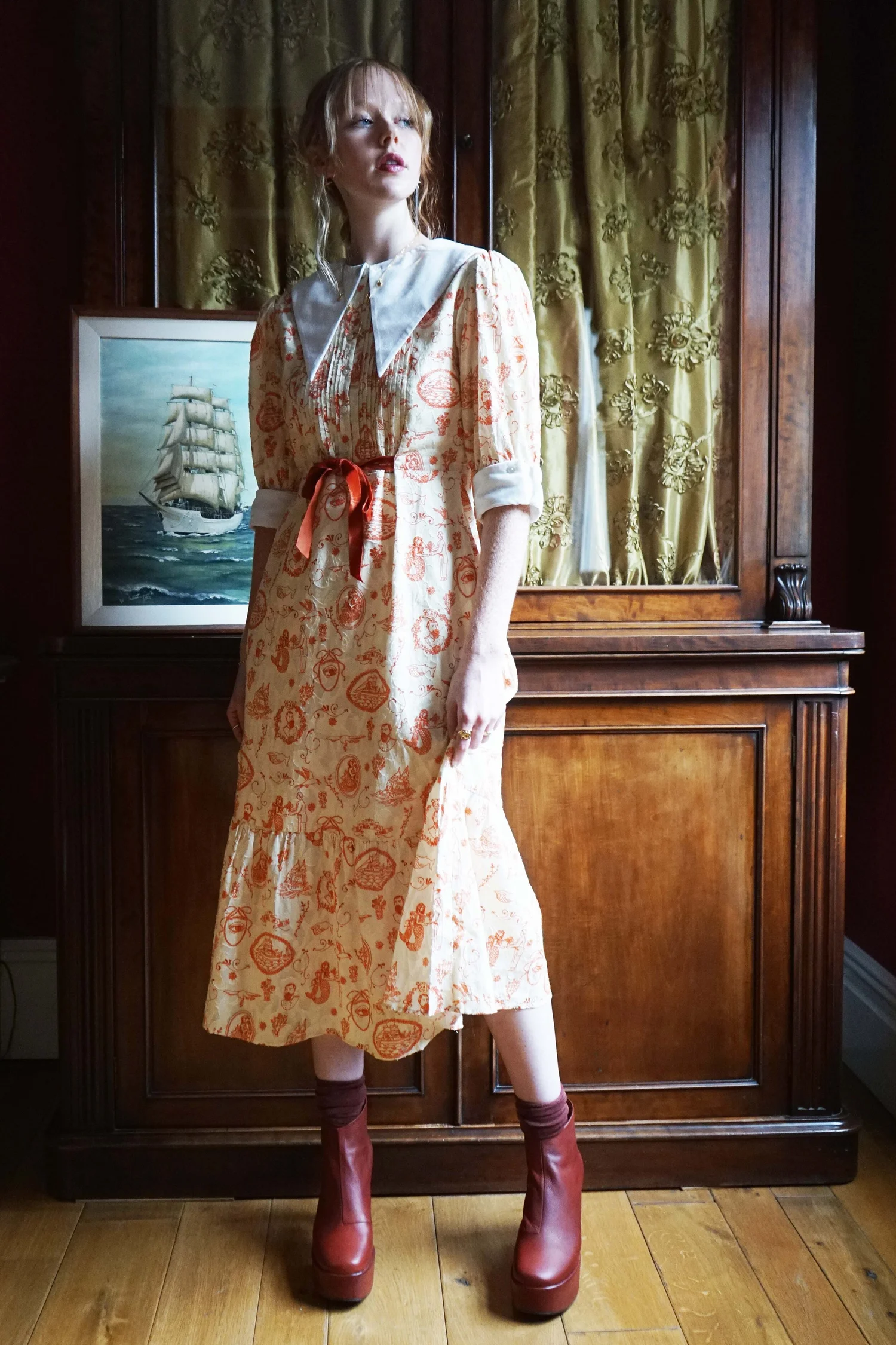 Seafaring Dress in Admiral Print