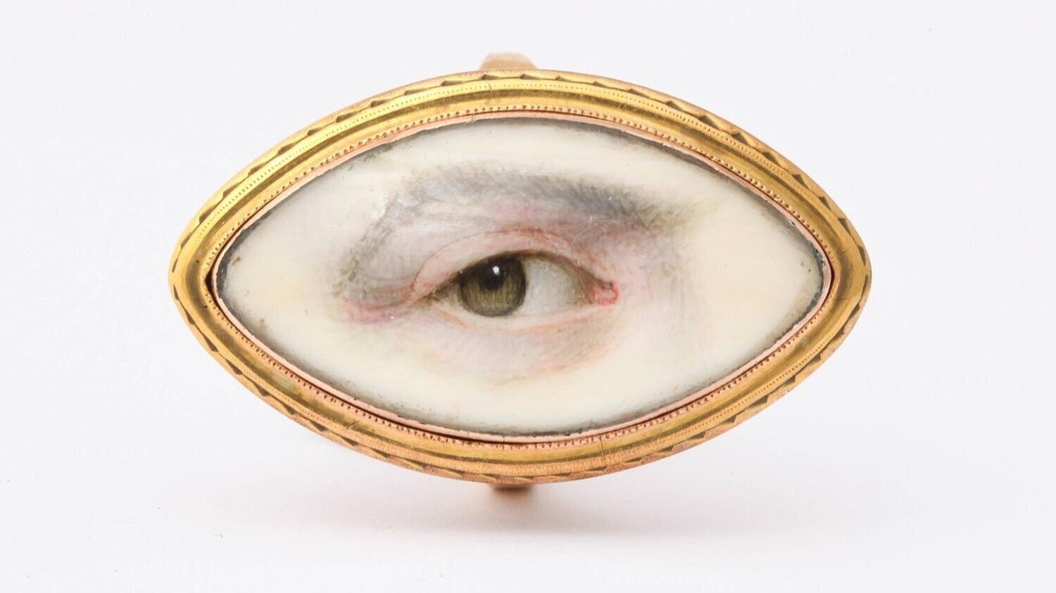 It certainly wasn’t uncommon to send painted miniature portraits of yourself to your partner. In fact, this custom was very popular in the Renaissance and early modern period. Small detailed portraits were exchanged between prospective married couples, and miniature portraits of Kings and Queens were often given as diplomatic gifts to foreign dignitaries. And, Lover’s Eye jewels wasn’t the first time where jewellery and art crossed paths. One of the most famous miniaturists in the world, Nicholas Hilliard (1547-1619), often transformed these portraits into wearable jewels, designed to be pinned to bosoms, attached to chains, or just carried around on a person’s travels. Essex Crystal pieces were another example in which jewellery and portraiture were combined, where adorable painted animals were magnified underneath a dome of polished Rock Crystal. Nevertheless, for Lover’s Eye jewels, the very act of just painting a person’s eye was such an intimate gesture that it was likely very scandalous at first. To understand why it became so popular, is to actually look at what it represented in the late 18th and early 19th century. This society, much like today’s society in fact, was a society where it was very important to be seen, especially for single young men and women during the fashionable seasons of the summer. This was very well illustrated in Bridgerton and Lady Whistledown’s column, for just being seen with a young gentleman on your own was enough to arouse gossip and suspicion. Yet, despite needing and wanting to be both seen and noticed, it was also paramount that if you weren’t married, you didn’t show any public displays of affection at all - just in case you didn’t want to be subjected to slander.