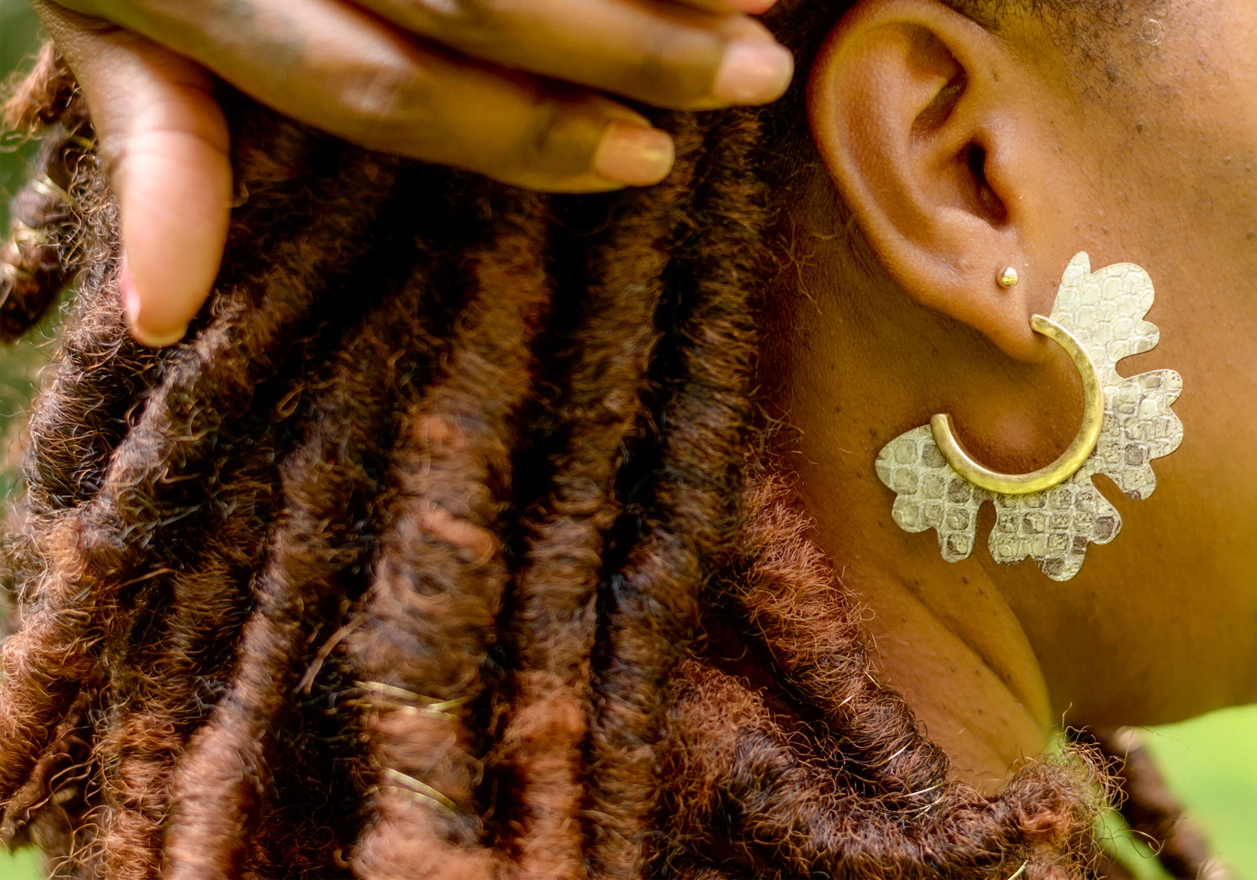 Flower Shape PU Leather Hoop Post Earrings