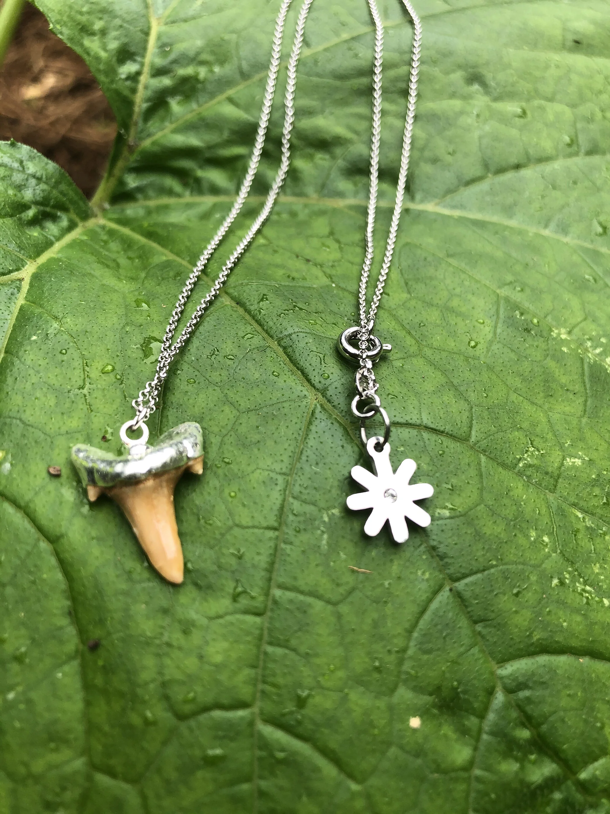 'Love Bites' Ocean Fossil Necklace (white gold) by The Blaque Orchid