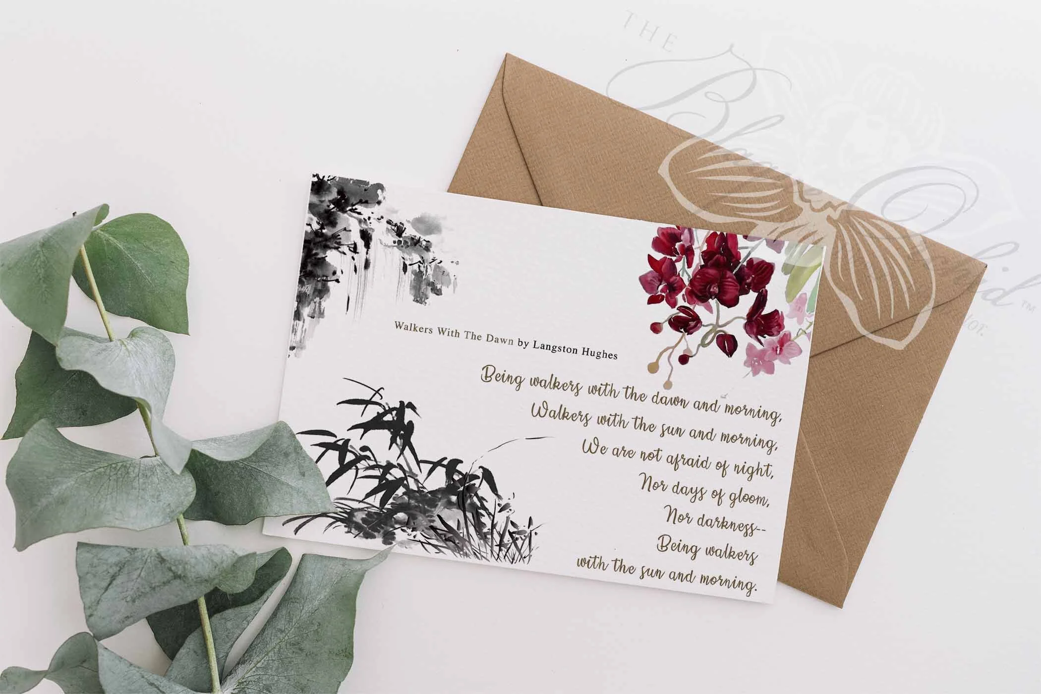 Sympathy Card, Langston Hughes, 'Walker With Dawn' by The Blaque Orchid