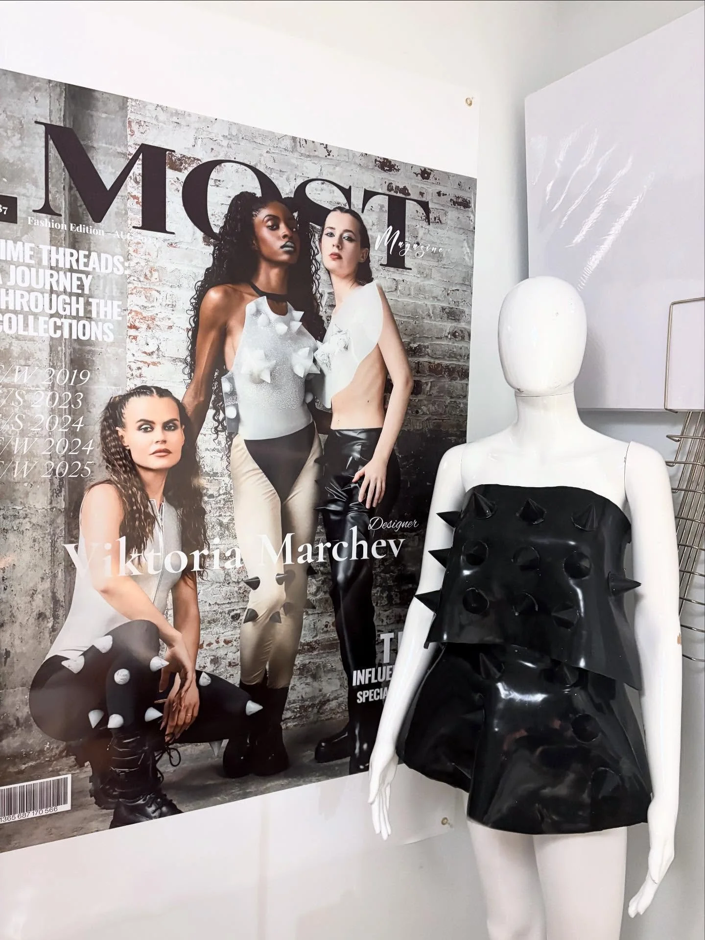 Studio vibes.

Encouraging wall decor. From @mostmagazine&rsquo;s special August Edition with beauties @perpetua1_ @olena_shtets @olya_smith &amp; Elsa in F/W 2025 &lsquo;Dark Knightress&rsquo; pieces.
Warm herbs tea and my favorite @guggenhein_shear