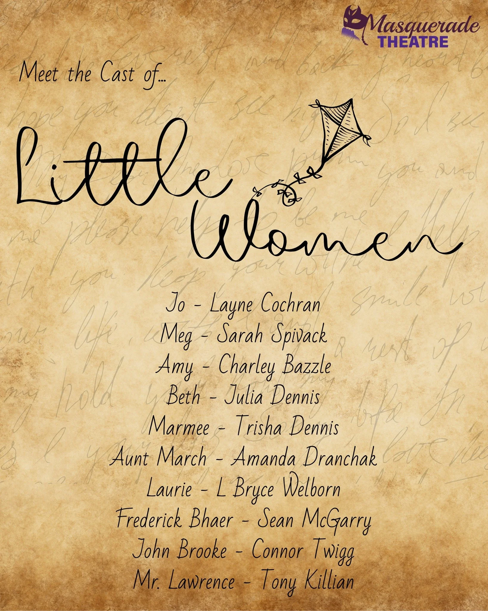 A chill is in the air and rehearsals for our December show are in full swing.  Playing December 5-20, the delightful muscial rendition of Little Women!