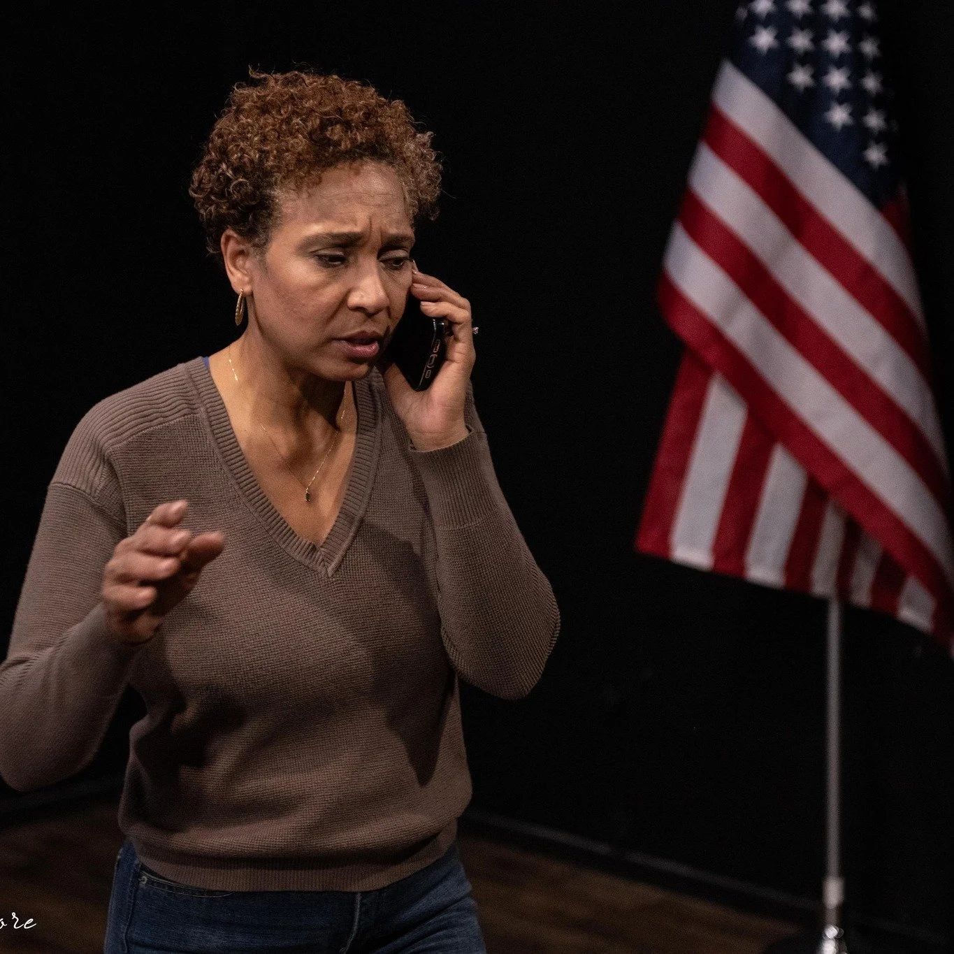 AMERICA SON returns to Masquerade Theatre's Black Box this THURSDAY, February 12th at 7:30pm!

Four faces filled with power. Four faces obligated to duty. Four faces consumed by pain. These four incredibly talented performers carry this difficult pie